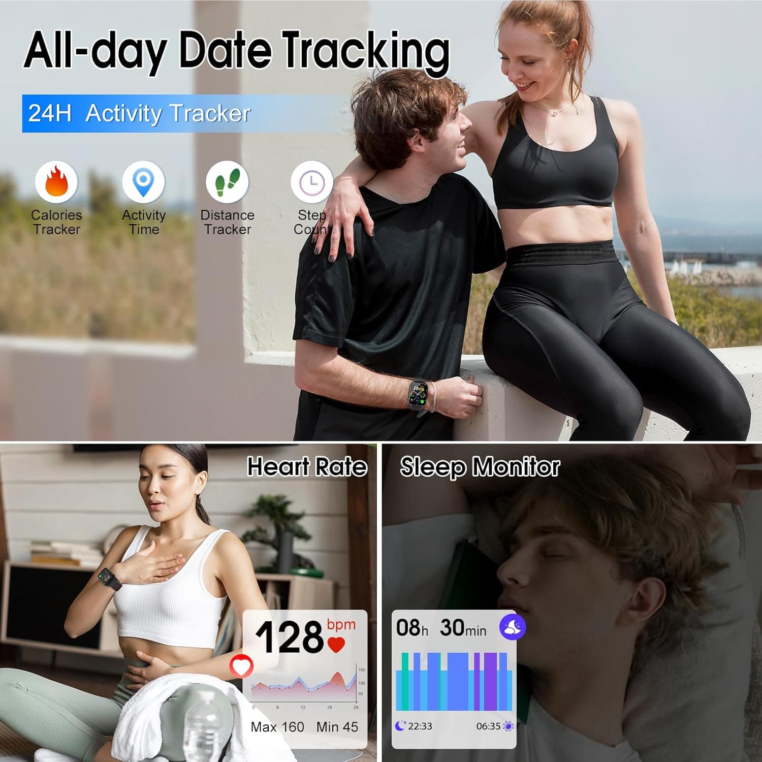 DUSONLAP 1.85-inch Bluetooth Smart Watch and Fitness Tracker - image 5