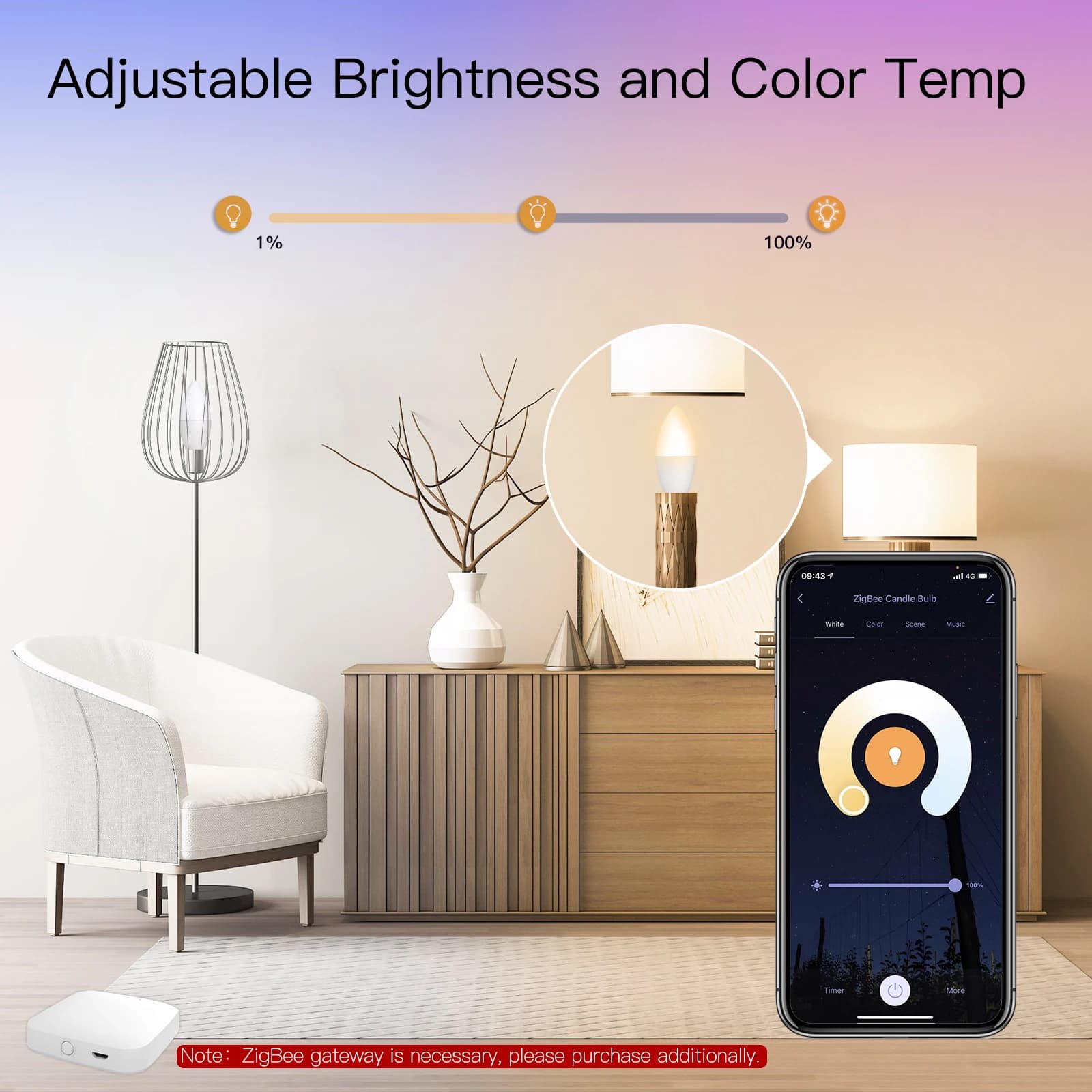 MOES Smart Zigbee LED Candle Bulb E14 - image 2