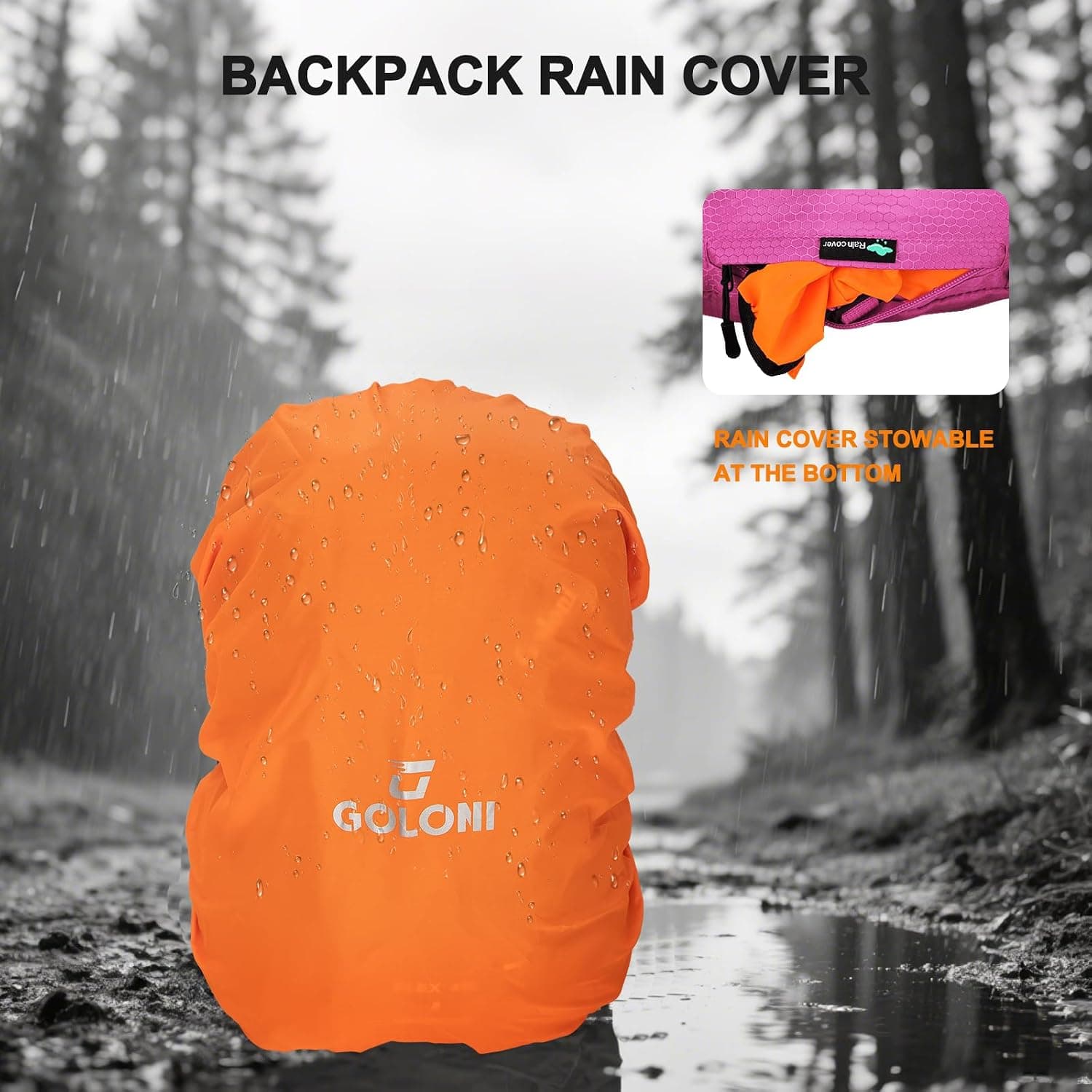 Goloni 45L Foldable Hiking Backpack with Rain Cover - image 3