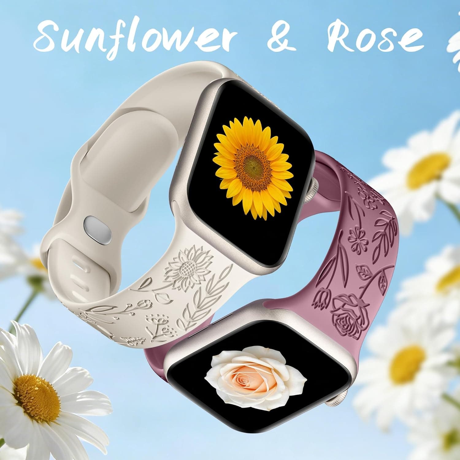 Stylish SNBLK Floral Bands for Apple Watch - 6 Pack - image 4