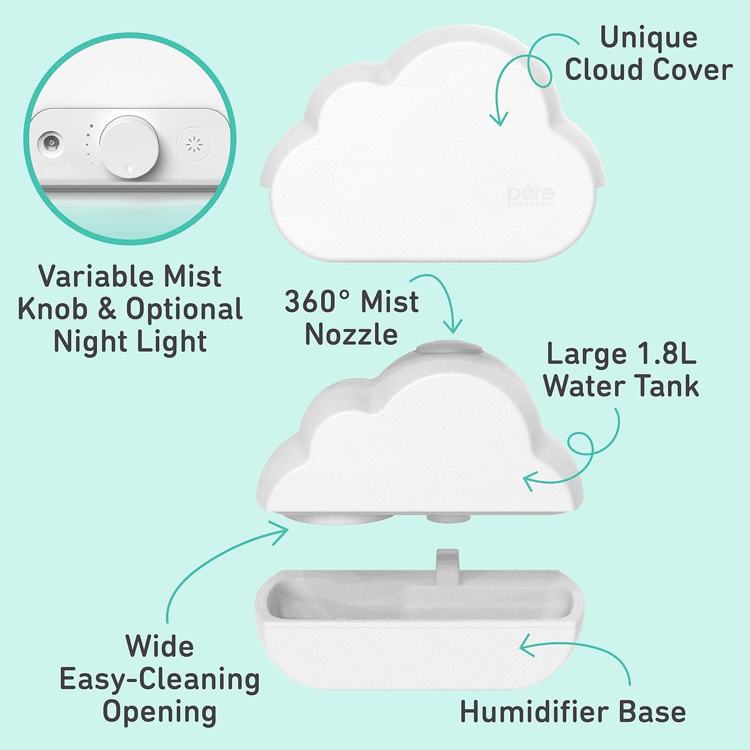 Pure Enrichment PureBaby Cloud Cool Mist Humidifier - image 4