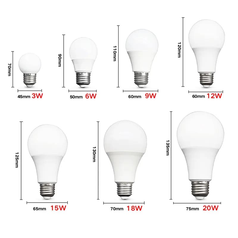 LED Bulb Lamps E27 10pcs 20W 18W 15W 12W 9W 5W 3W - image 3