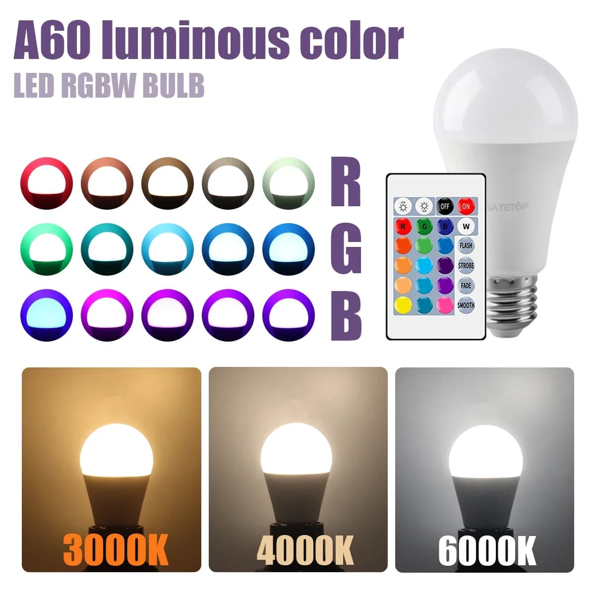 E27 RGB Lamp Spotlight Bulb LED - image 2