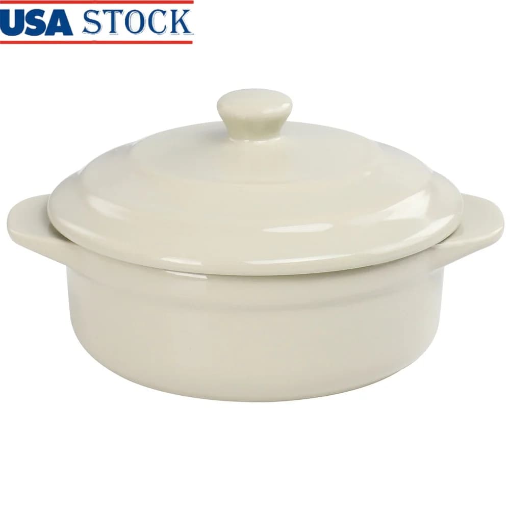 Stoneware Mini Casserole Dish Round Utility