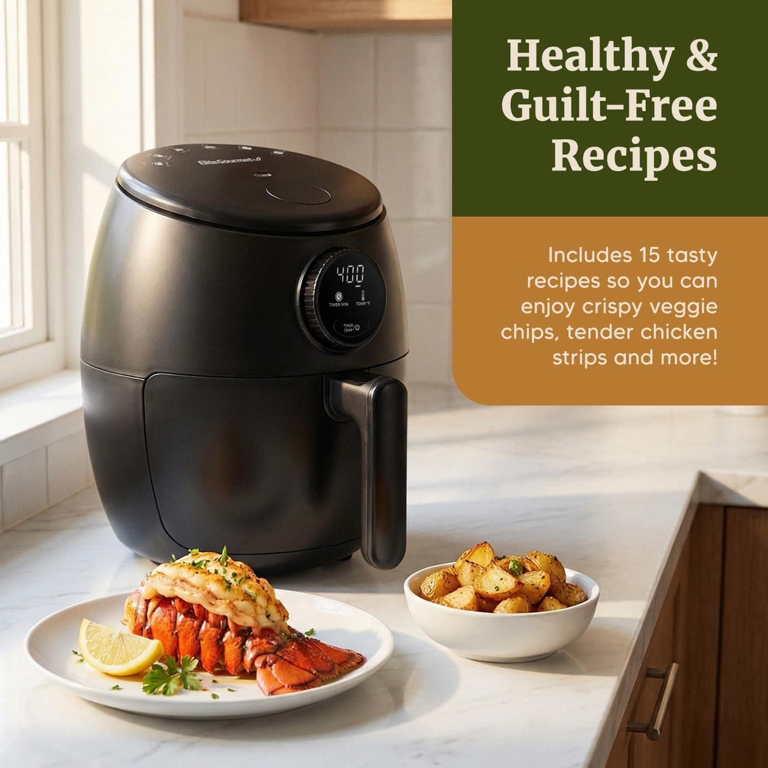 Elite Gourmet EAF2612D 2.1-Quart Digital Air Fryer - image 2