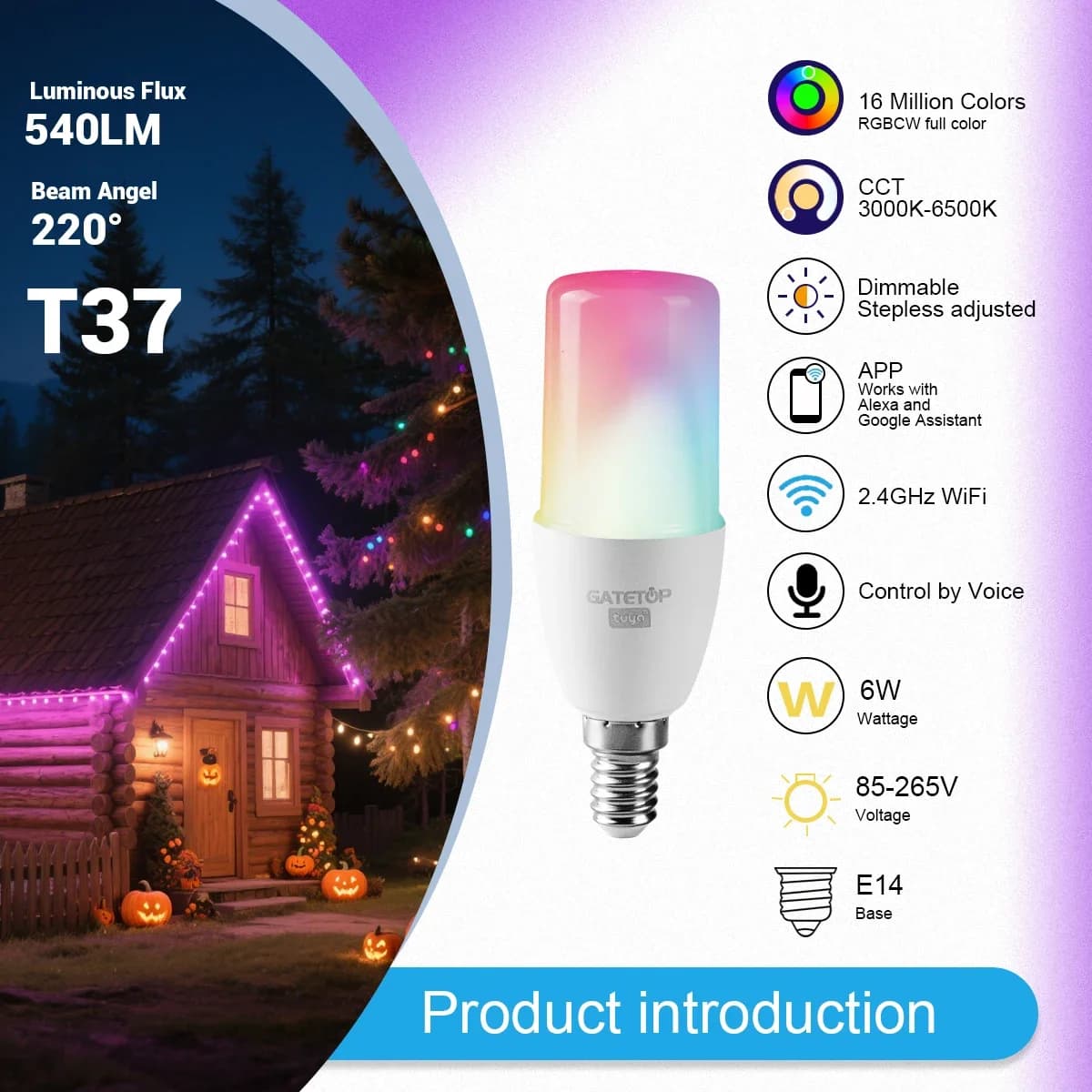 T37 E14 Smart Wifi LED Bulb Light - image 3