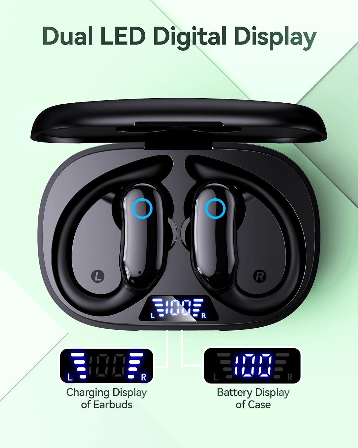 GNMN V7 ANC Wireless Earbuds with Earhooks and Charging Case - image 4