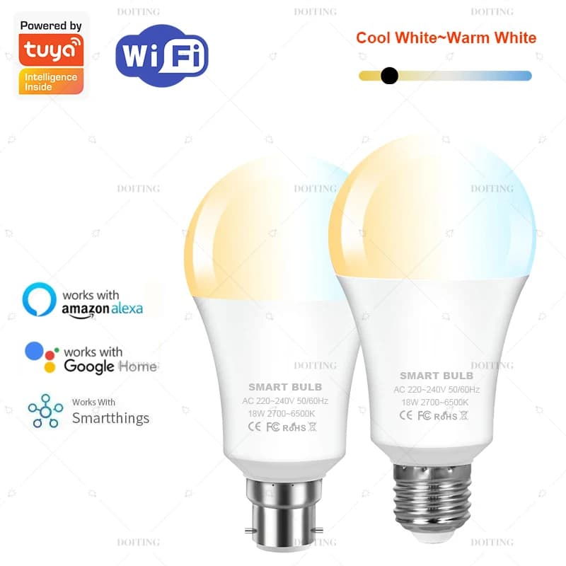 Tuya Smart LED Bulb E27 B22 WiFi Voice Control