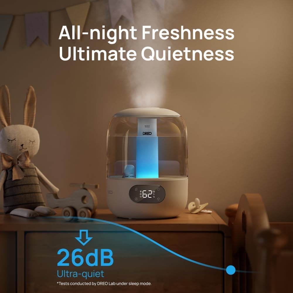 DREO 3L Top Fill Ultrasonic Cool Mist Humidifier with Night Light - image 3