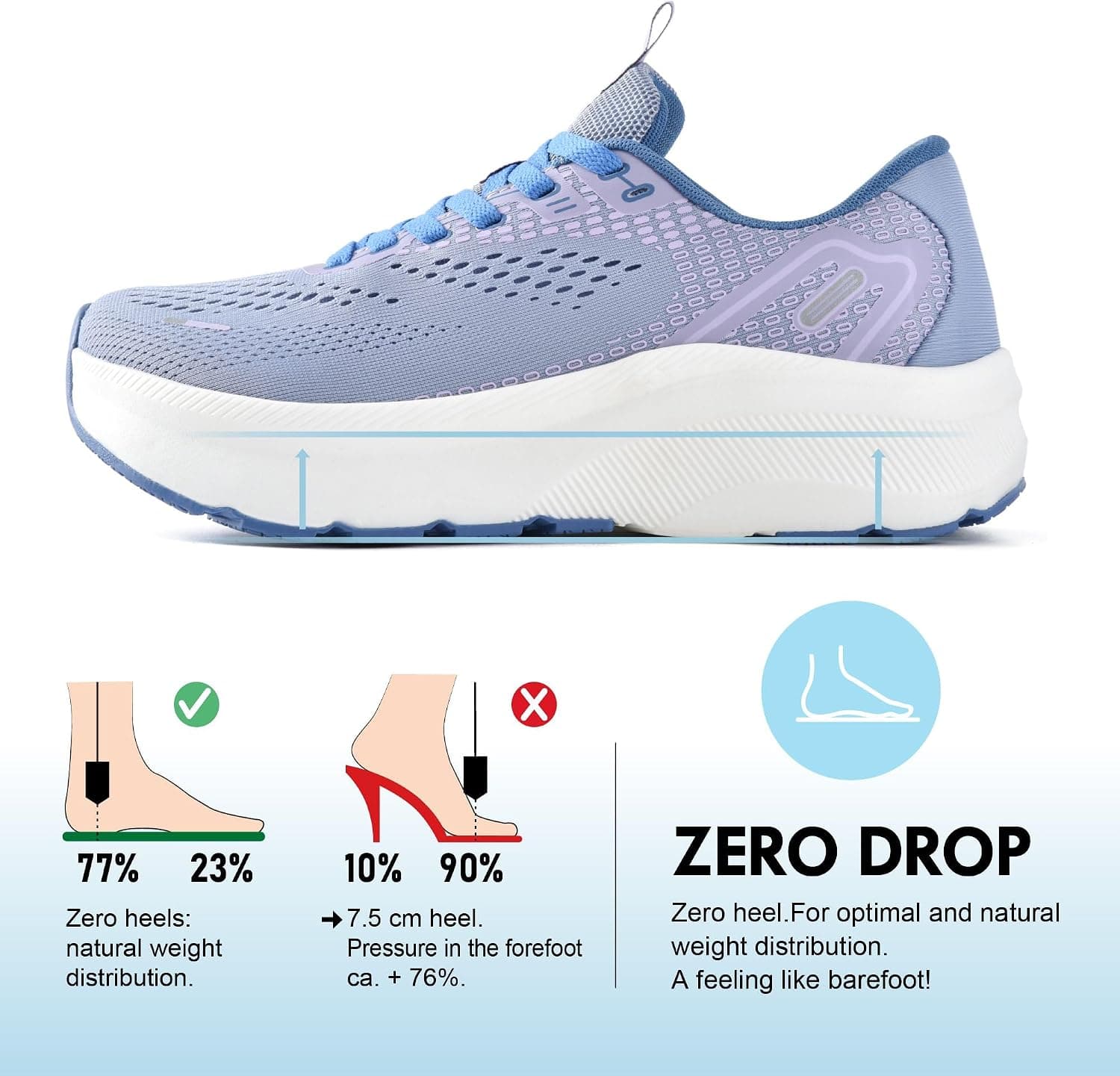 JACKSHIBO Wide Toe Box Zero Drop Sneakers for Women - image 3