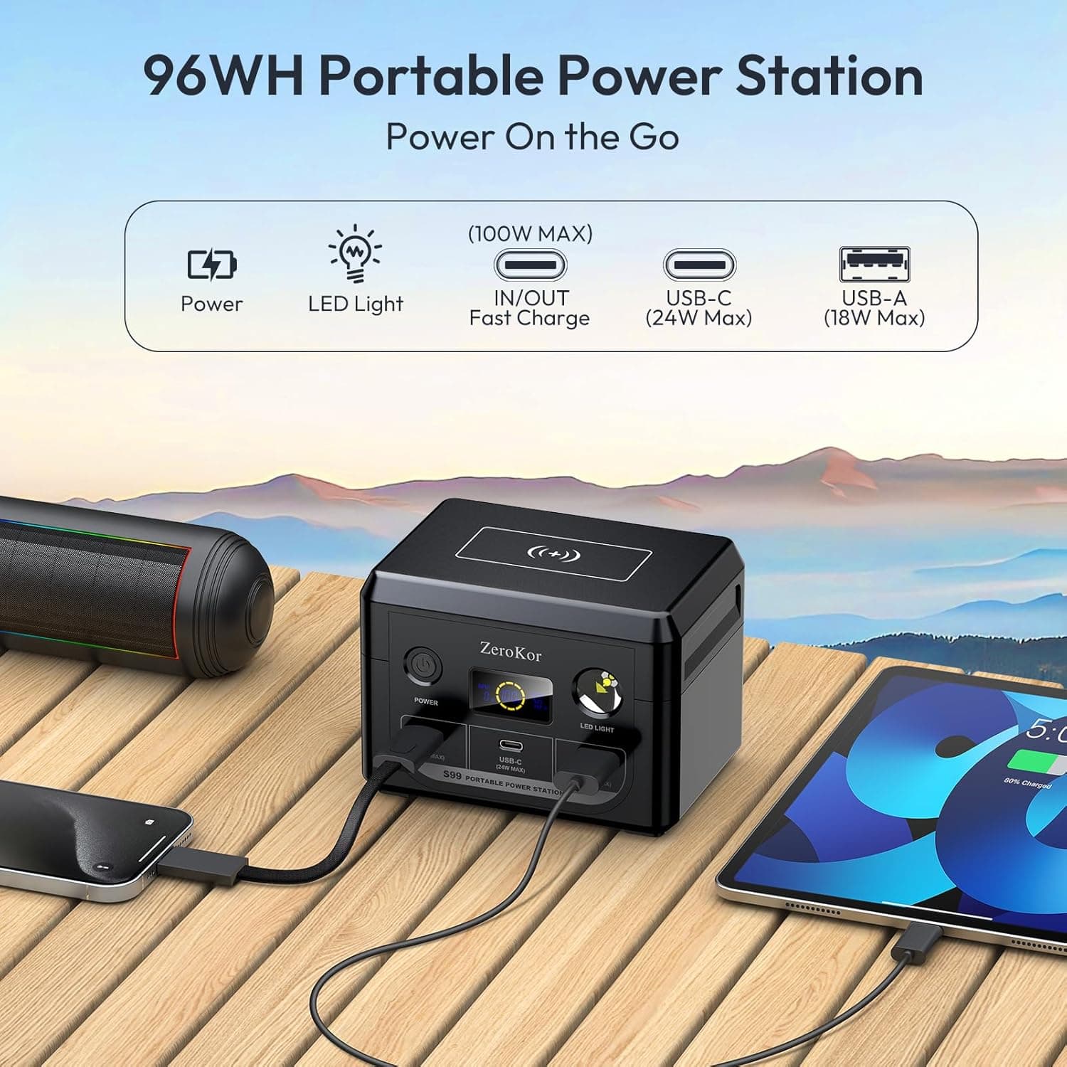 ZeroKor 100W Portable Power Station - image 2