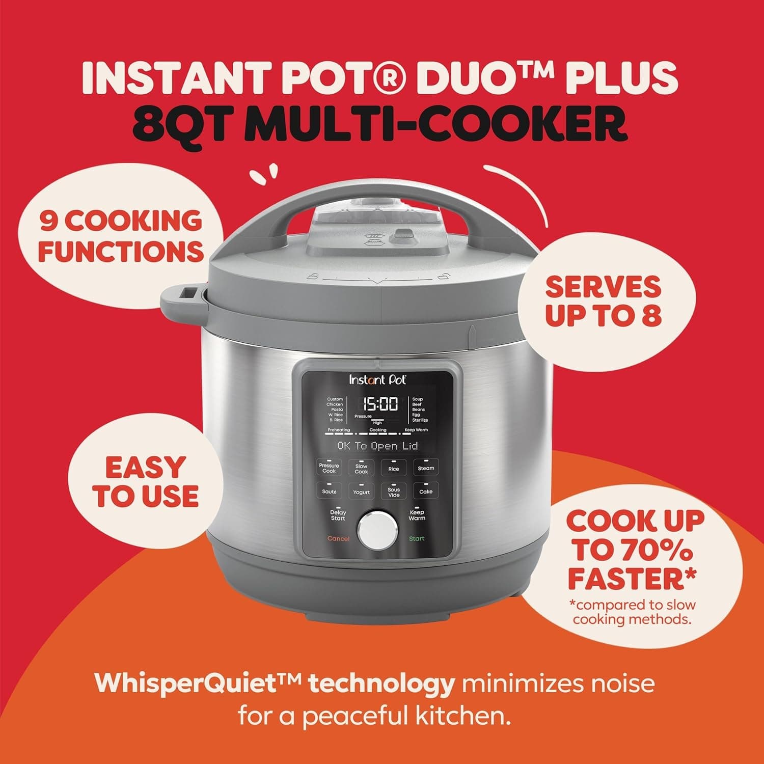 Instant Pot Duo Plus 8-Quart Whisper Quiet Pressure Cooker - image 2