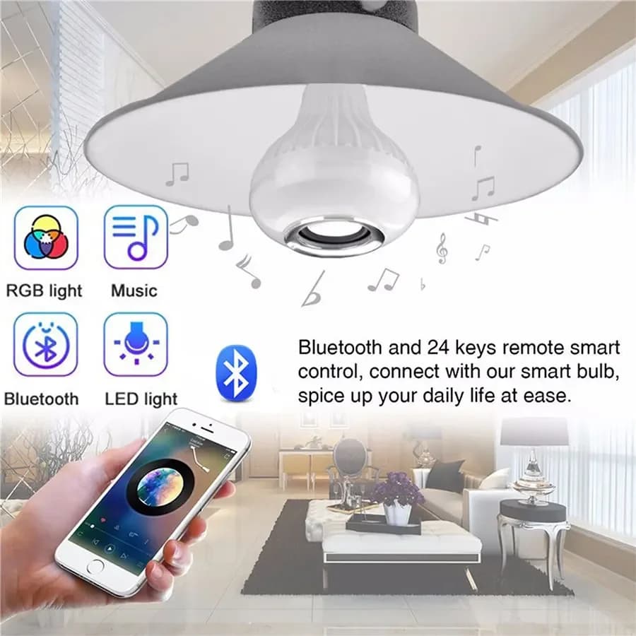 E27 Bluetooth Speaker Music Bulb RGB Lights Bulb - image 2