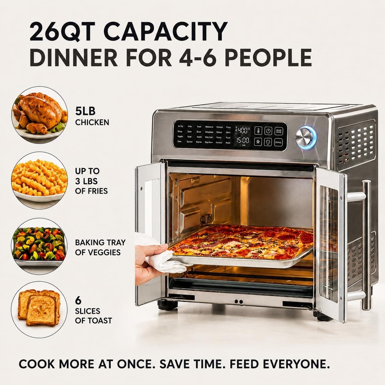 Emeril 26QT French Door Air Fryer Toaster Oven with Rotisserie - image 5