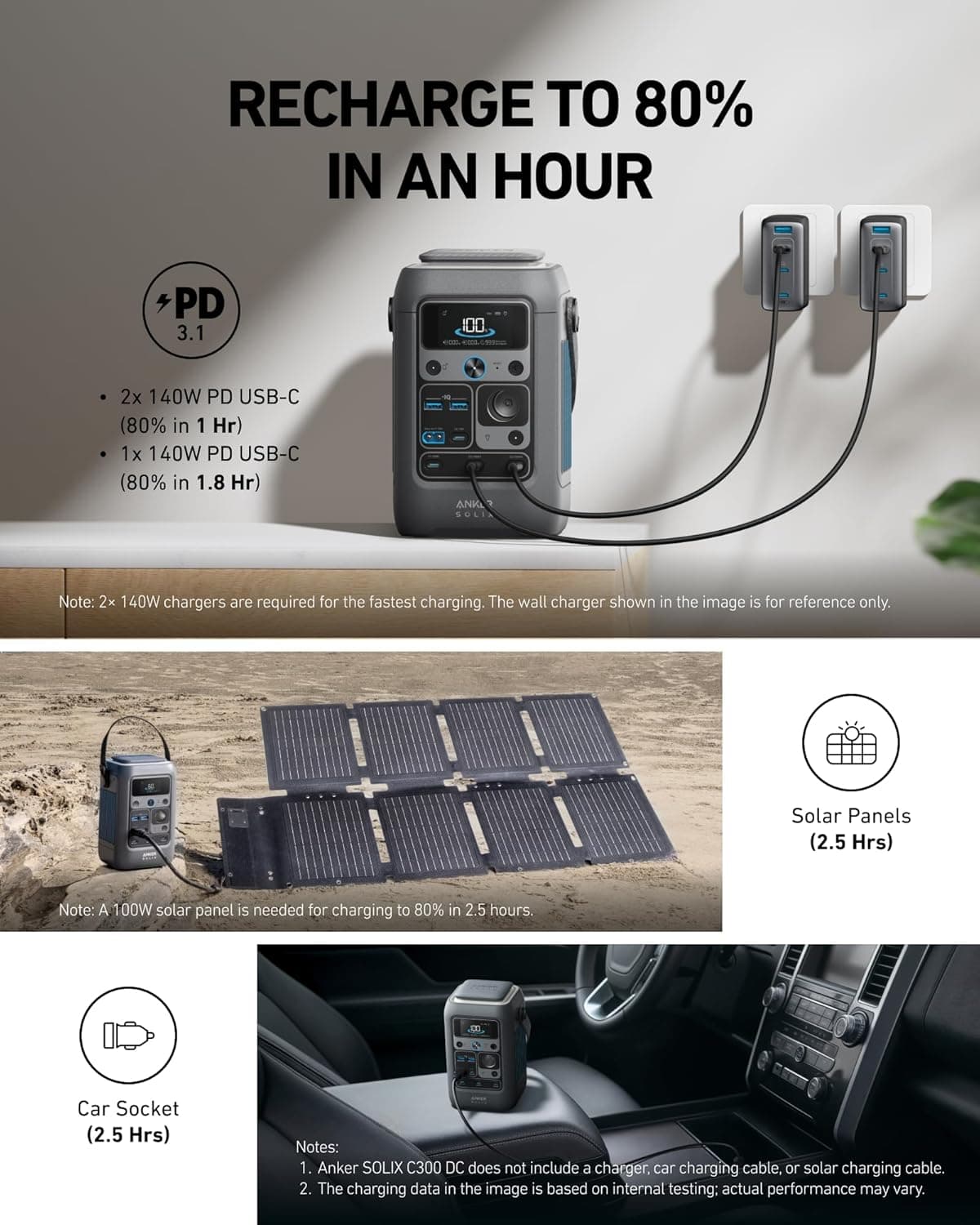 Anker SOLIX C300 DC 288Wh Portable Power Station - image 4
