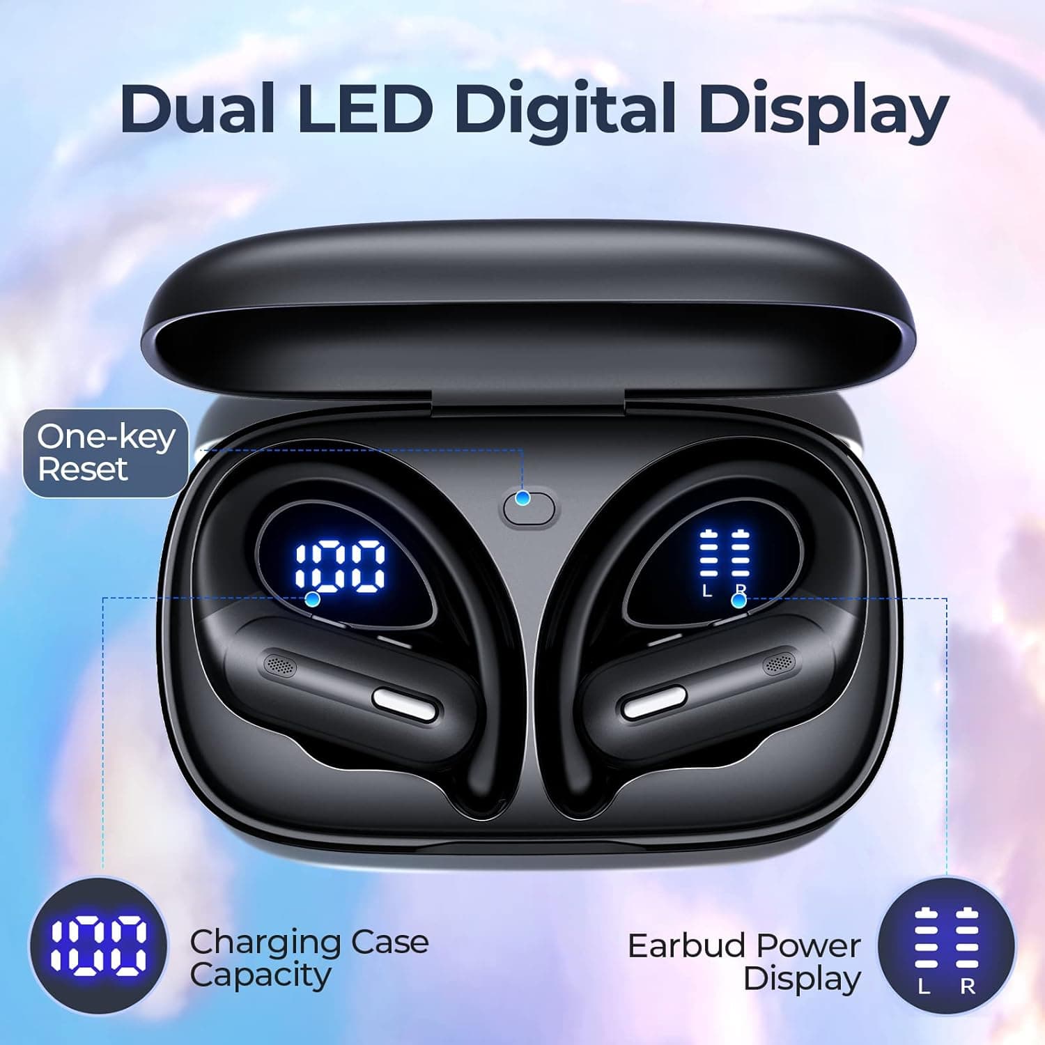 GNMN X19 wireless earbuds with ear hooks, ANC, and case - image 4