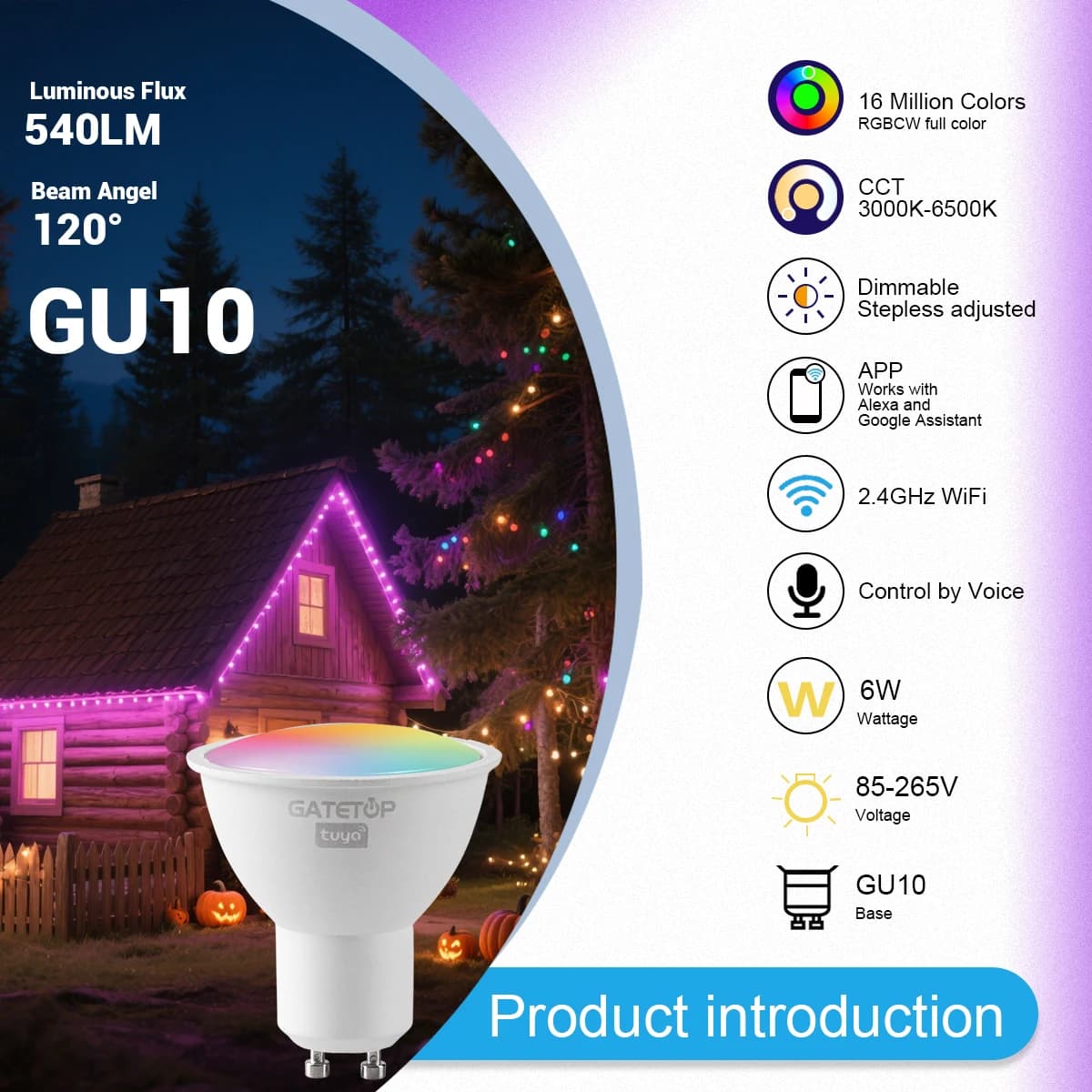 Tuya WiFi GU10 LED Spotlight Smart Light Bulb - image 2
