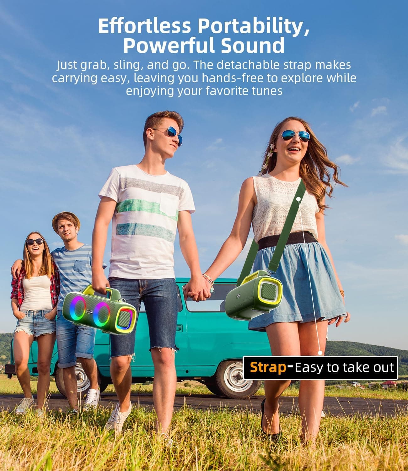 VUOPAX 140W Portable Bluetooth Speaker with Mic Input - image 5