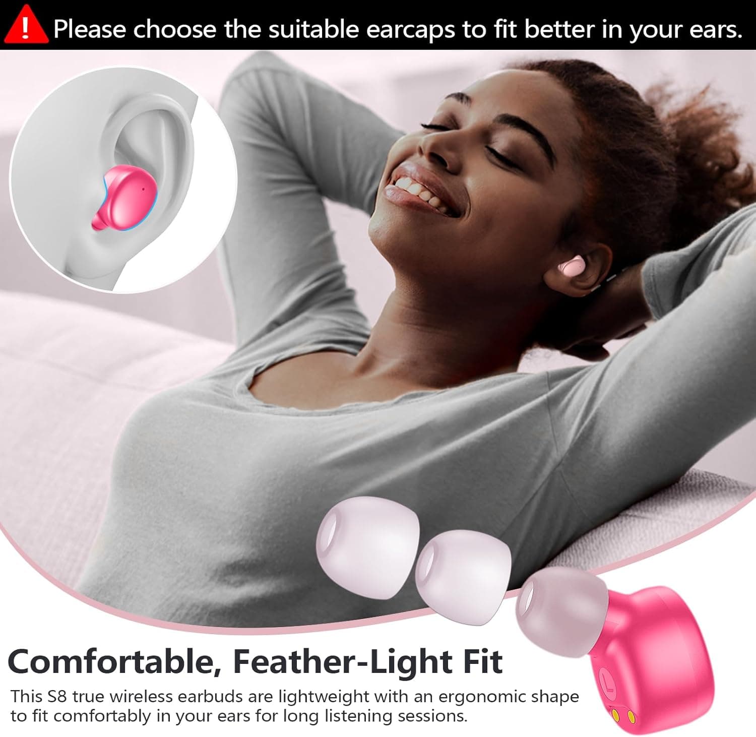 MOZOTER S8 Mini Wireless Bluetooth Earbuds with Charging Case - image 5
