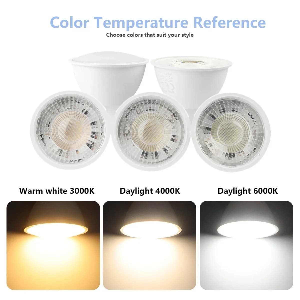 Base GU10 LED Spotlight Bulbs - 3W to 9W - image 3