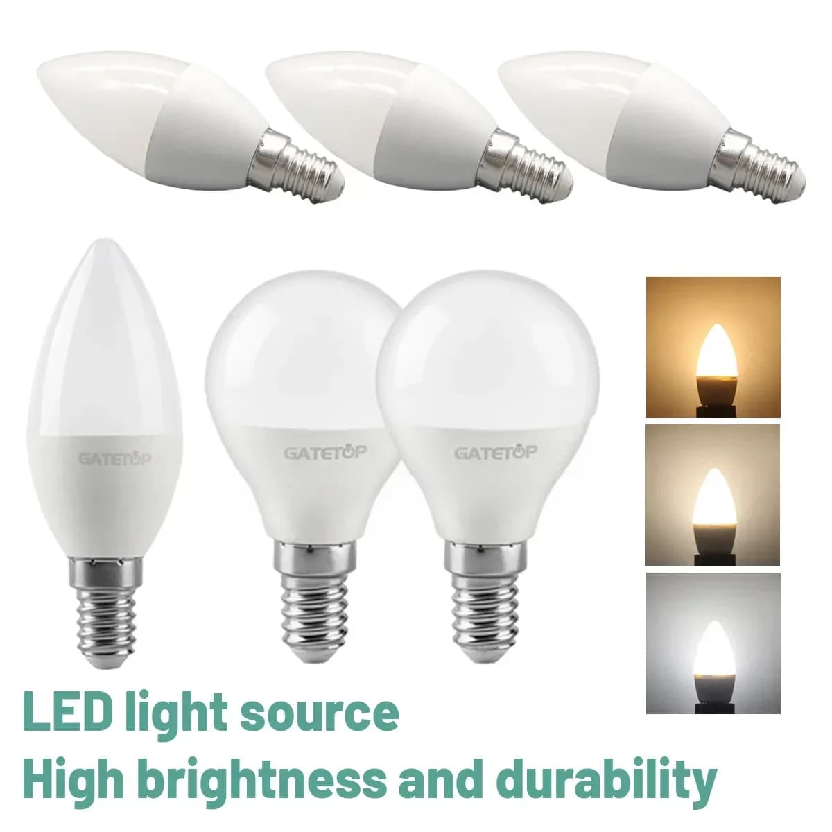 Mini E14 LED Light Bulbs 5W G45 C37 - image 3