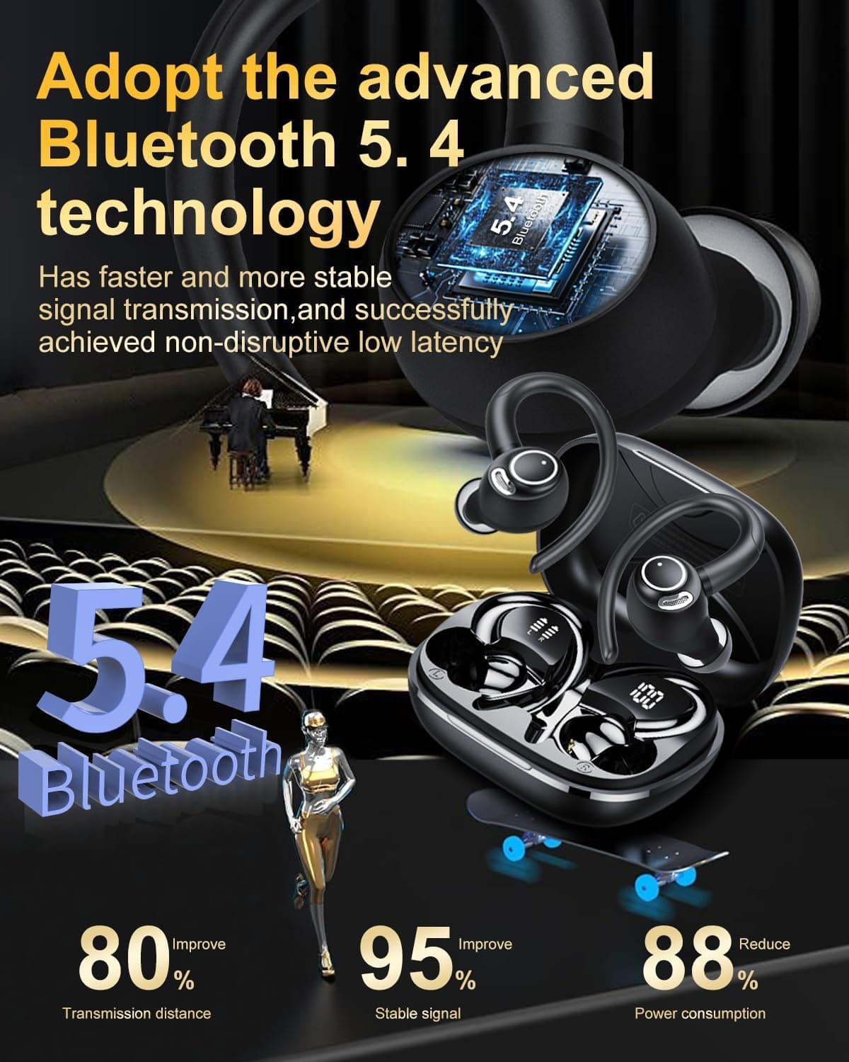 Jesebang YT18 wireless sport earbuds with ear hooks - image 3