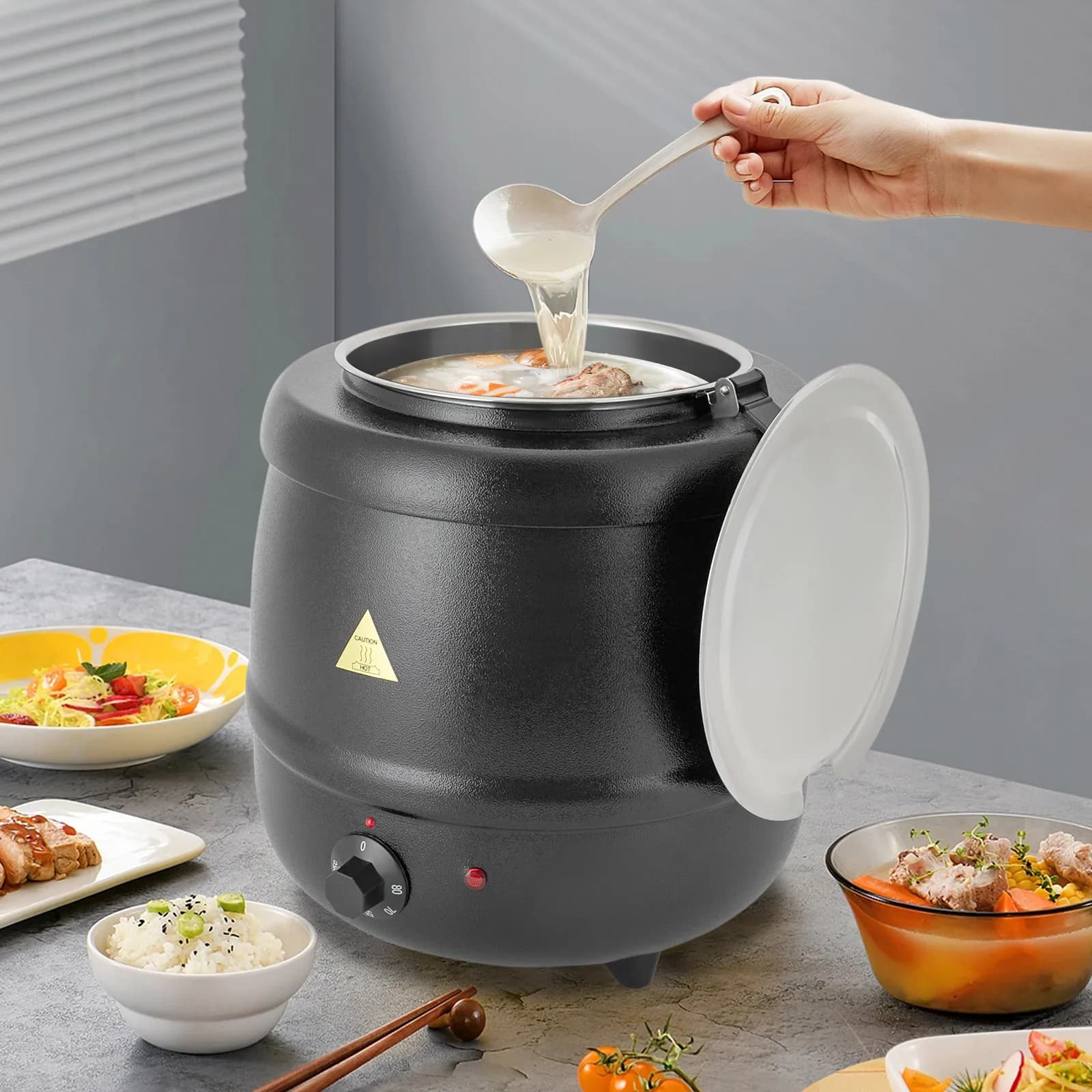 10.57Qt Soup Warmer Heating Stew Kettle