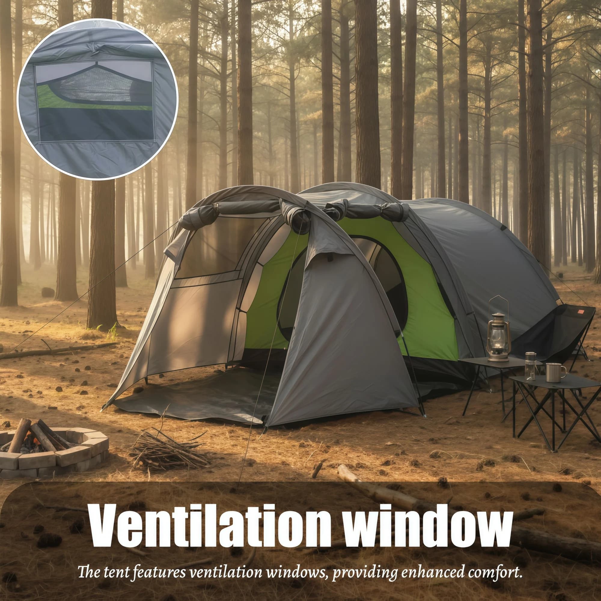 Spacious Portable Tunnel Tent for Family Adventures
