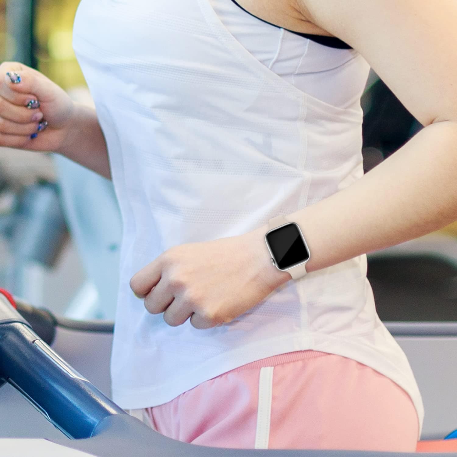 Slim Silicone Replacement Strap for Apple Watch - Starlight - image 5