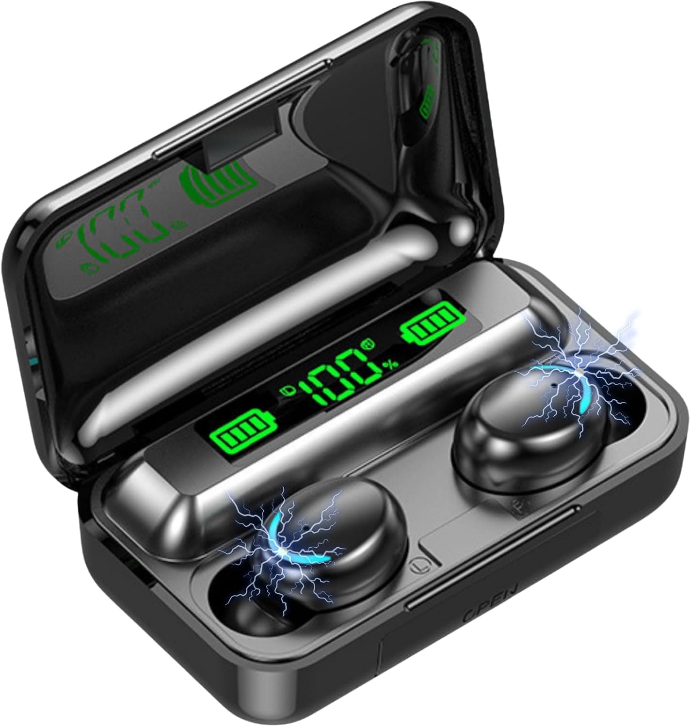 BSWLMDD Bluetooth 5.3 Wireless Earbuds with LED Case