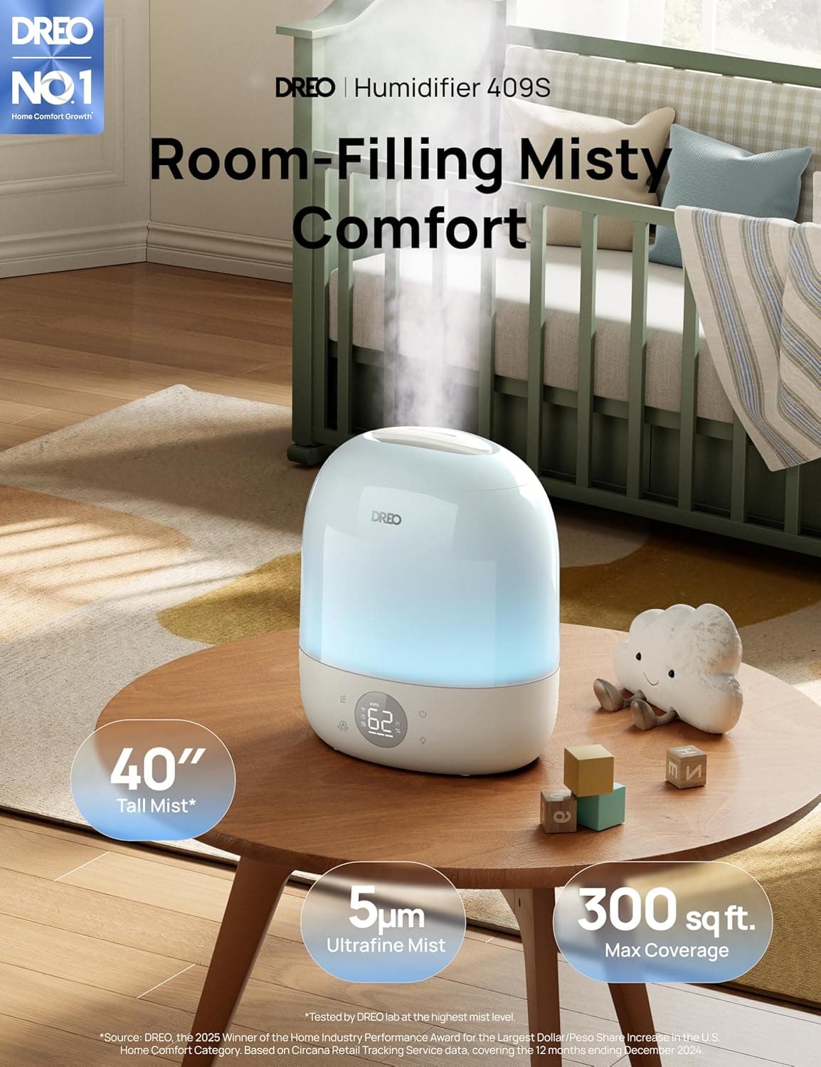 DREO HM409S Smart Cool Mist Humidifier with Night Light - image 2
