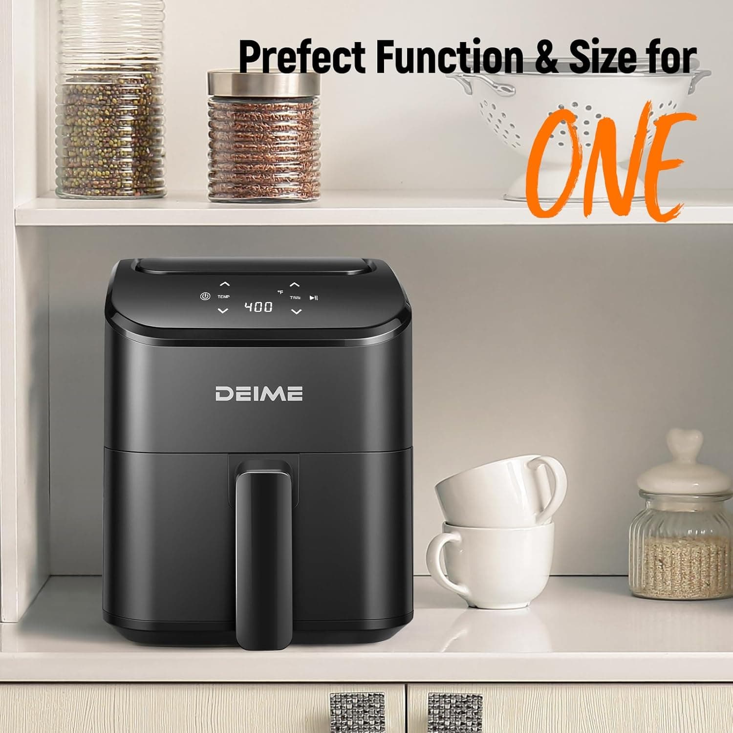 Deime 3-Quart Digital Compact Air Fryer with Touchscreen - image 5