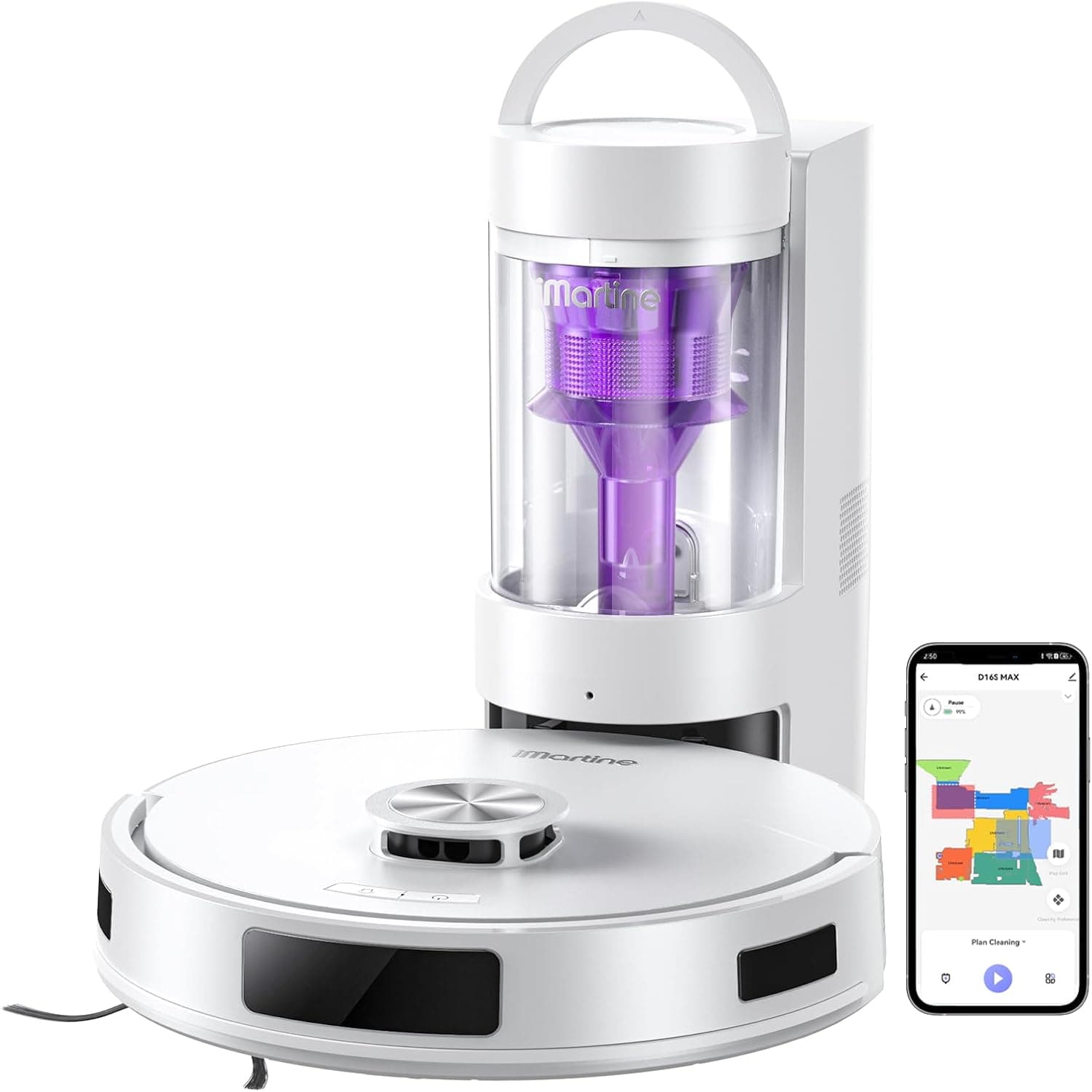 iMartine D16S MAX robot vacuum and mop with self-empty base