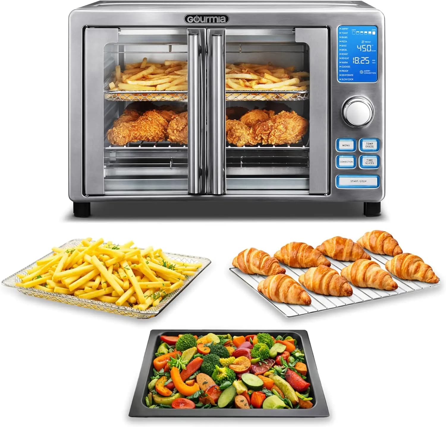 6-Slice Air Fryer Toaster Oven - Stainless Steel