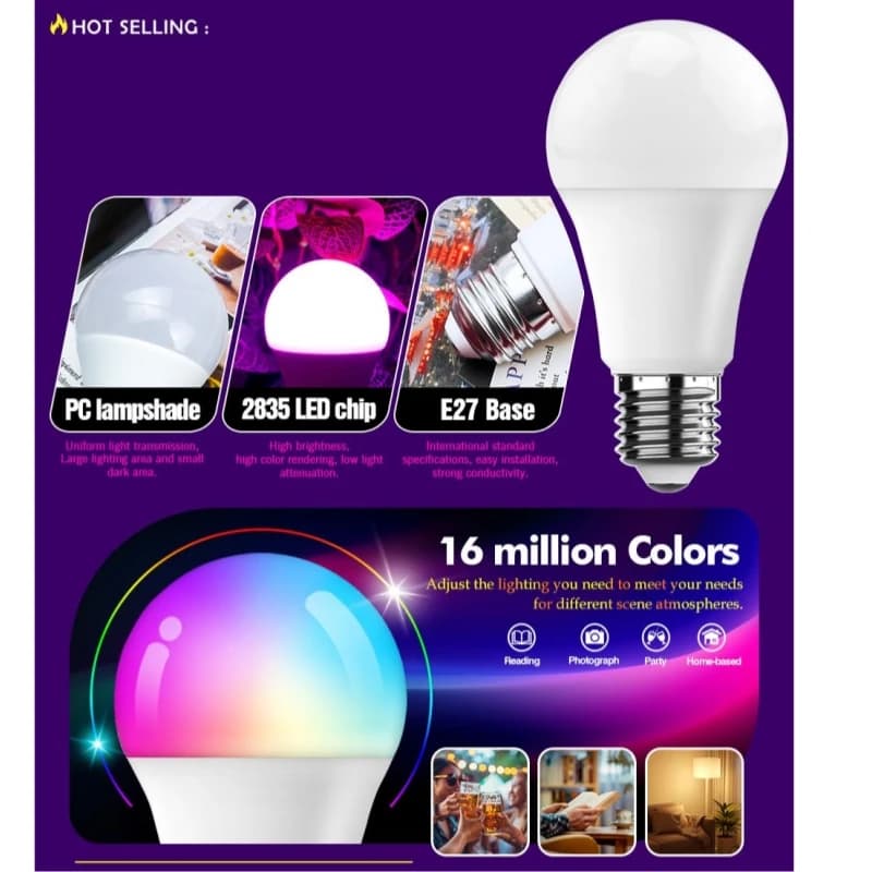 LED RGB Bulb Remote Control Lighting - image 5