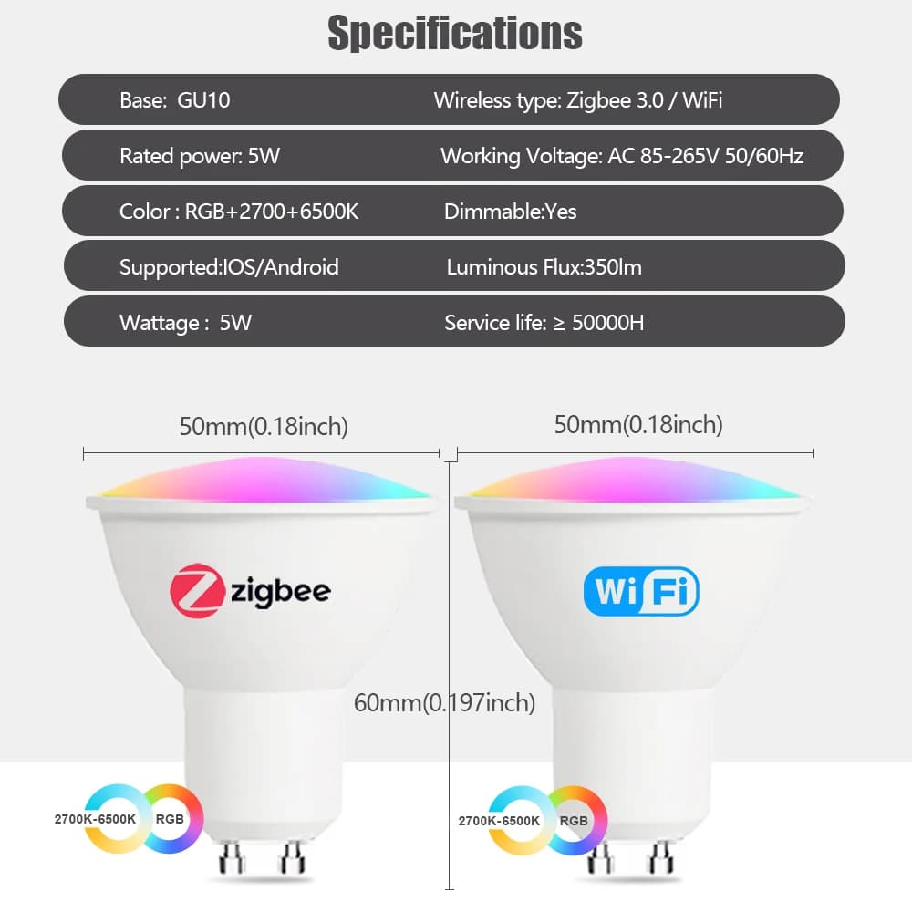 EWelink GU10 Smart Zigbee Wifi LED Light Bulbs - image 3