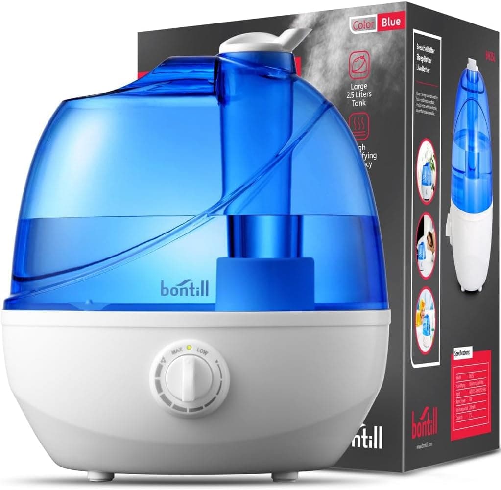 bontill 2.5L Cool Mist Humidifier for Bedroom and Nursery