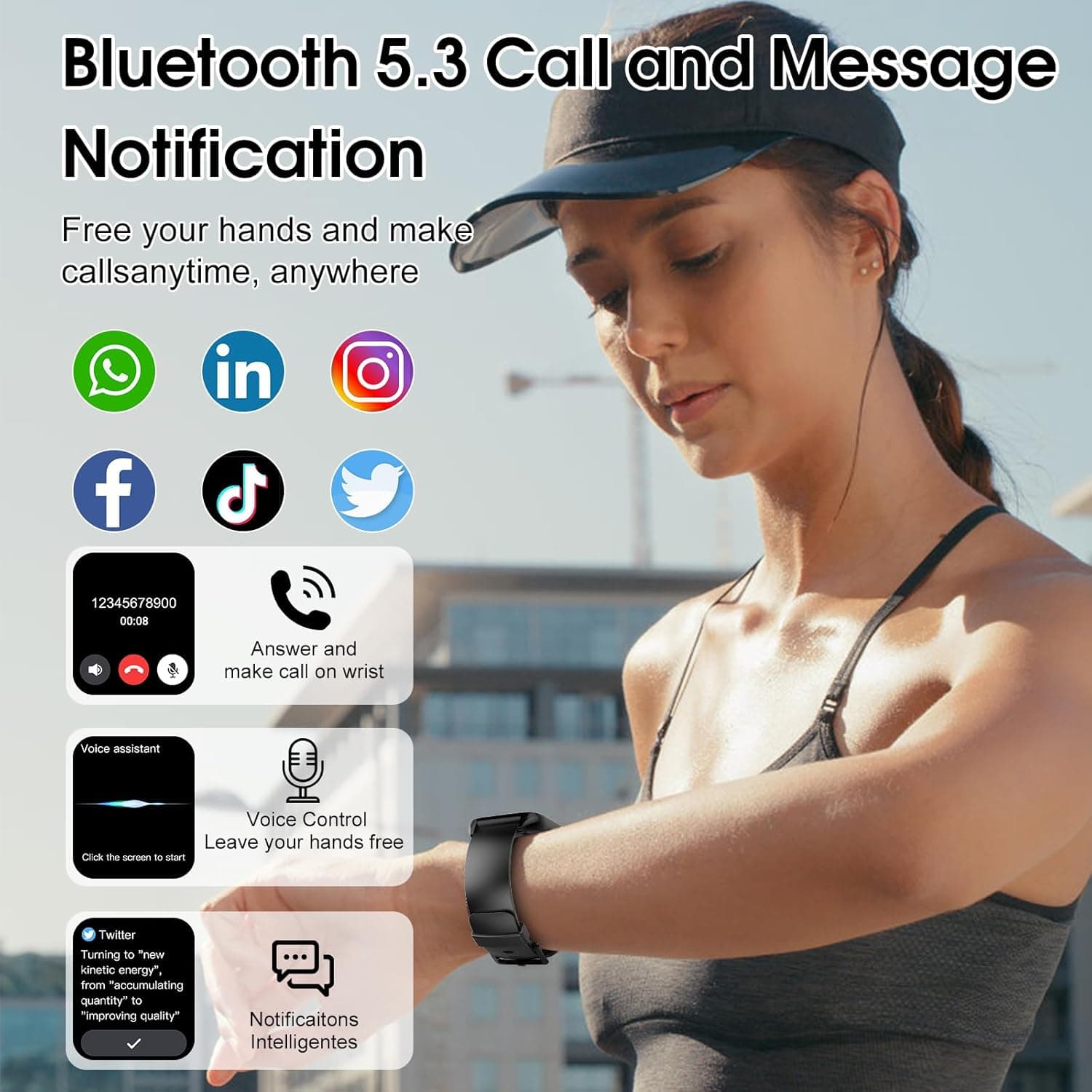 DUSONLAP 1.85-inch Bluetooth Smart Watch and Fitness Tracker - image 3