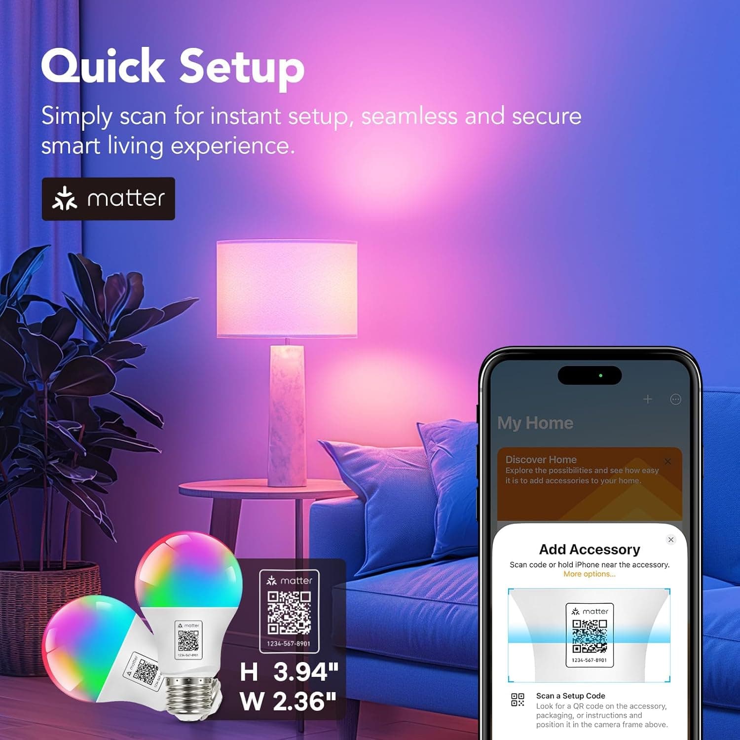 OREiN Smart Light Bulbs, A19 Color Changing - image 2