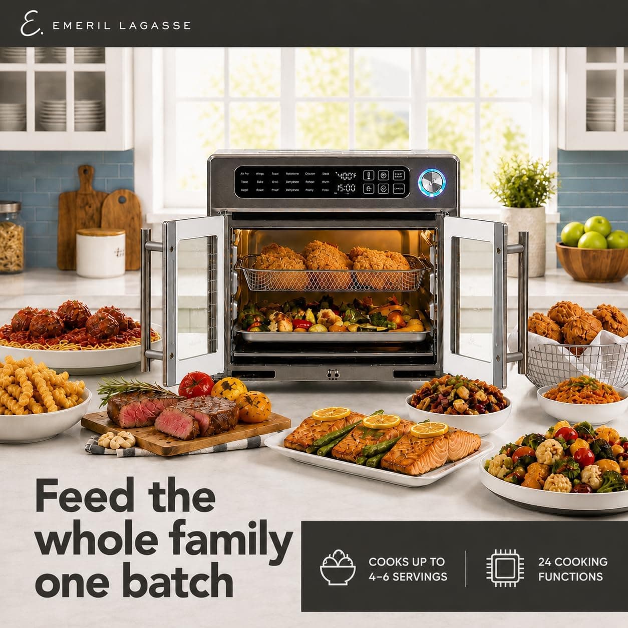 Emeril 26QT French Door Air Fryer Toaster Oven with Rotisserie - image 2