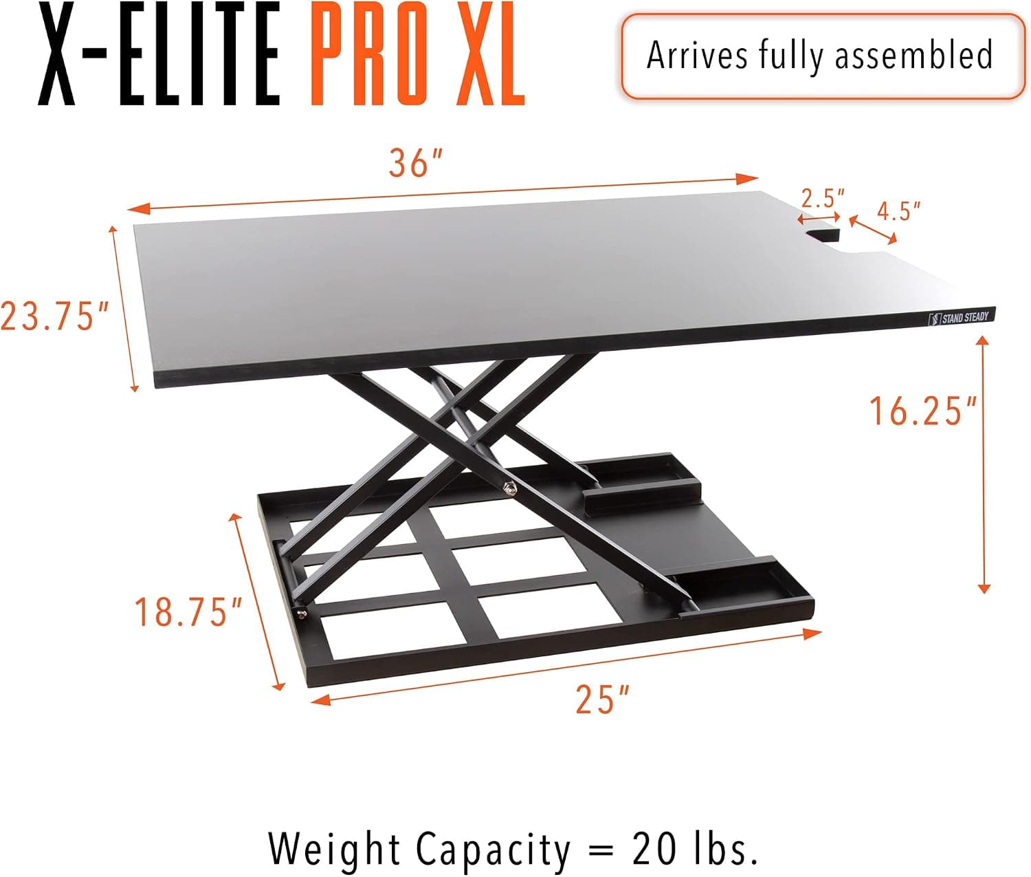 Stand Steady X-Elite Pro XL standing desk converter - image 2