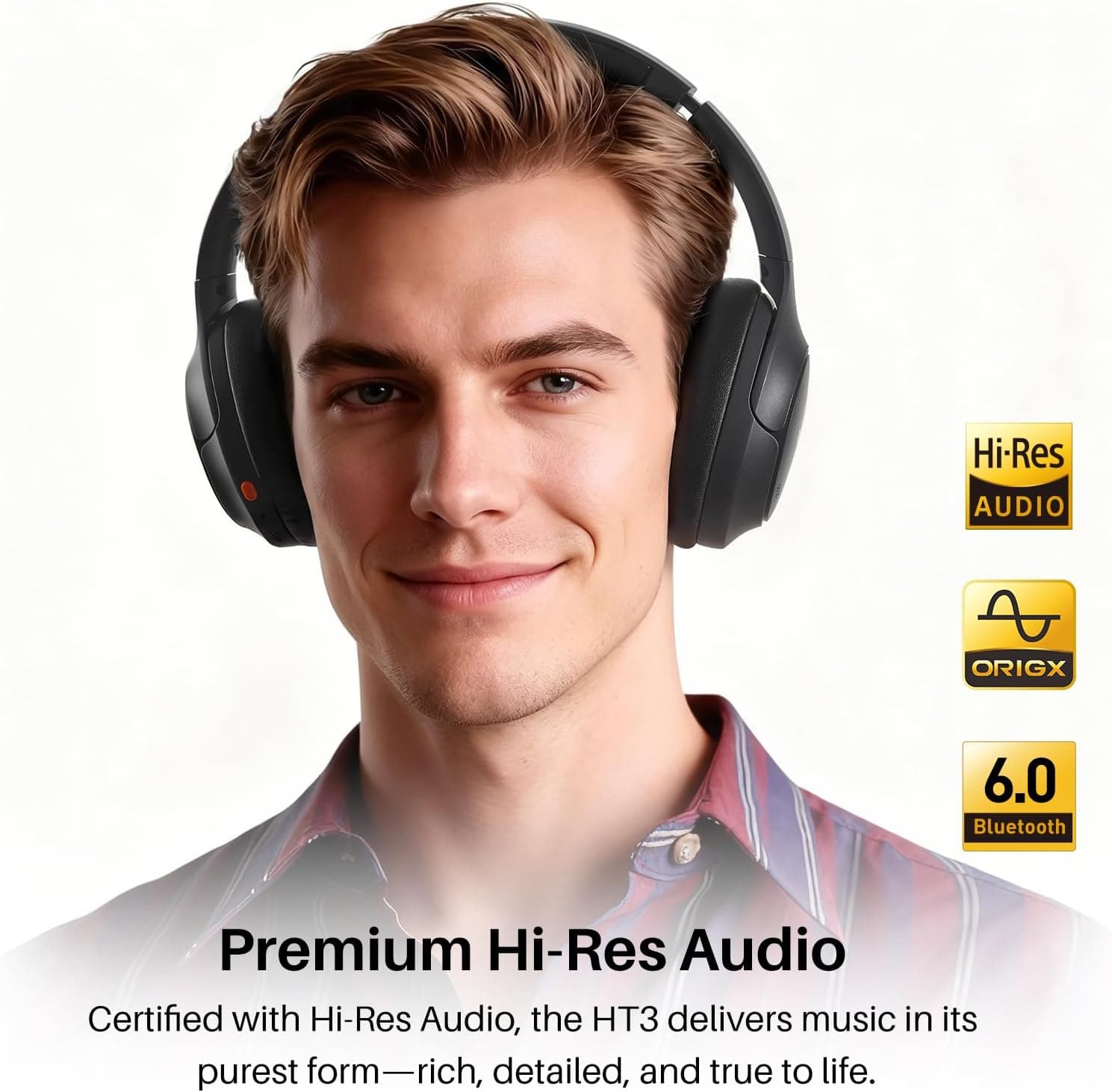 TOZO HT3 Hybrid Noise Cancelling Over-Ear Headphones - image 3