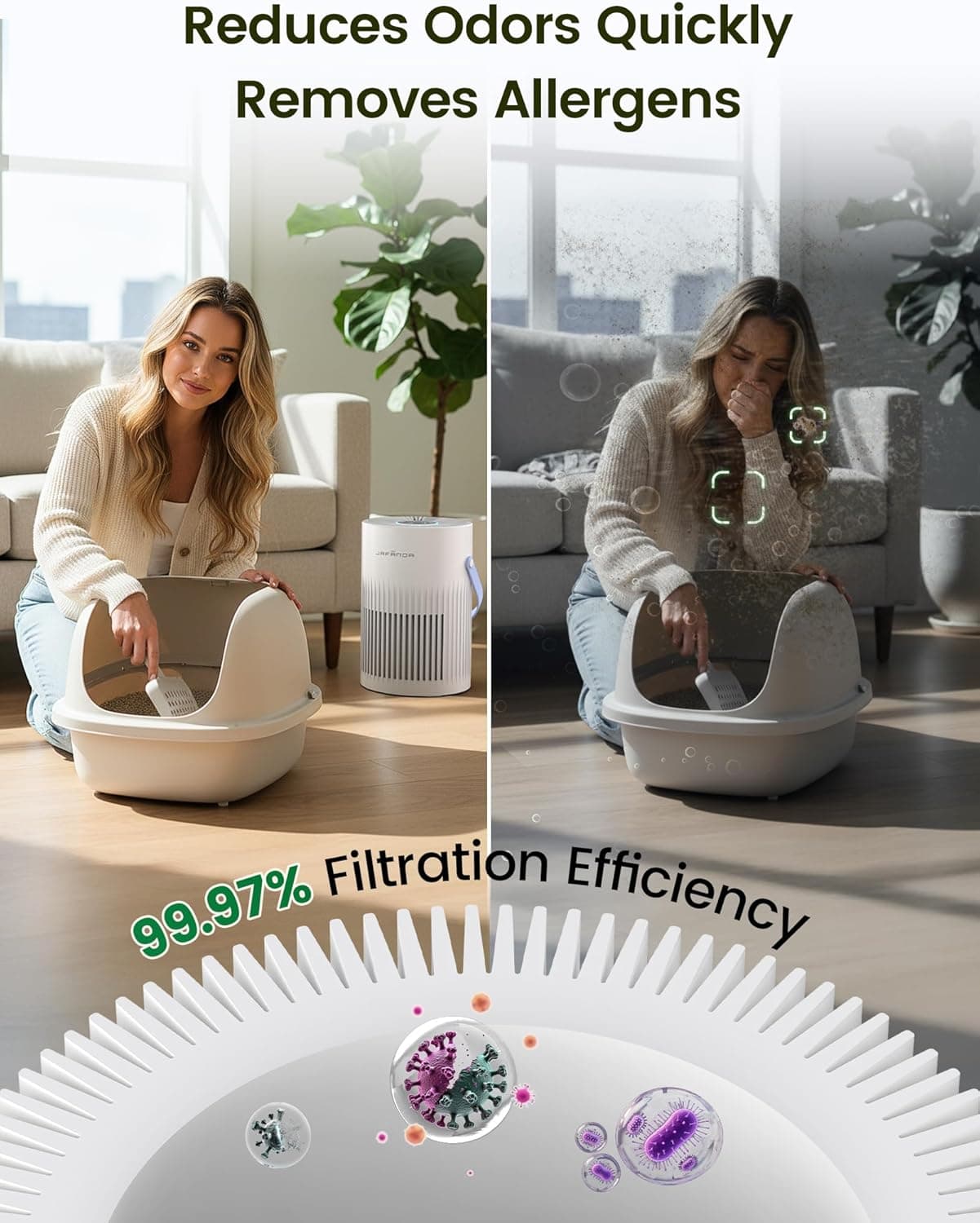 Jafända Portable True HEPA Air Purifier for Bedrooms - image 3