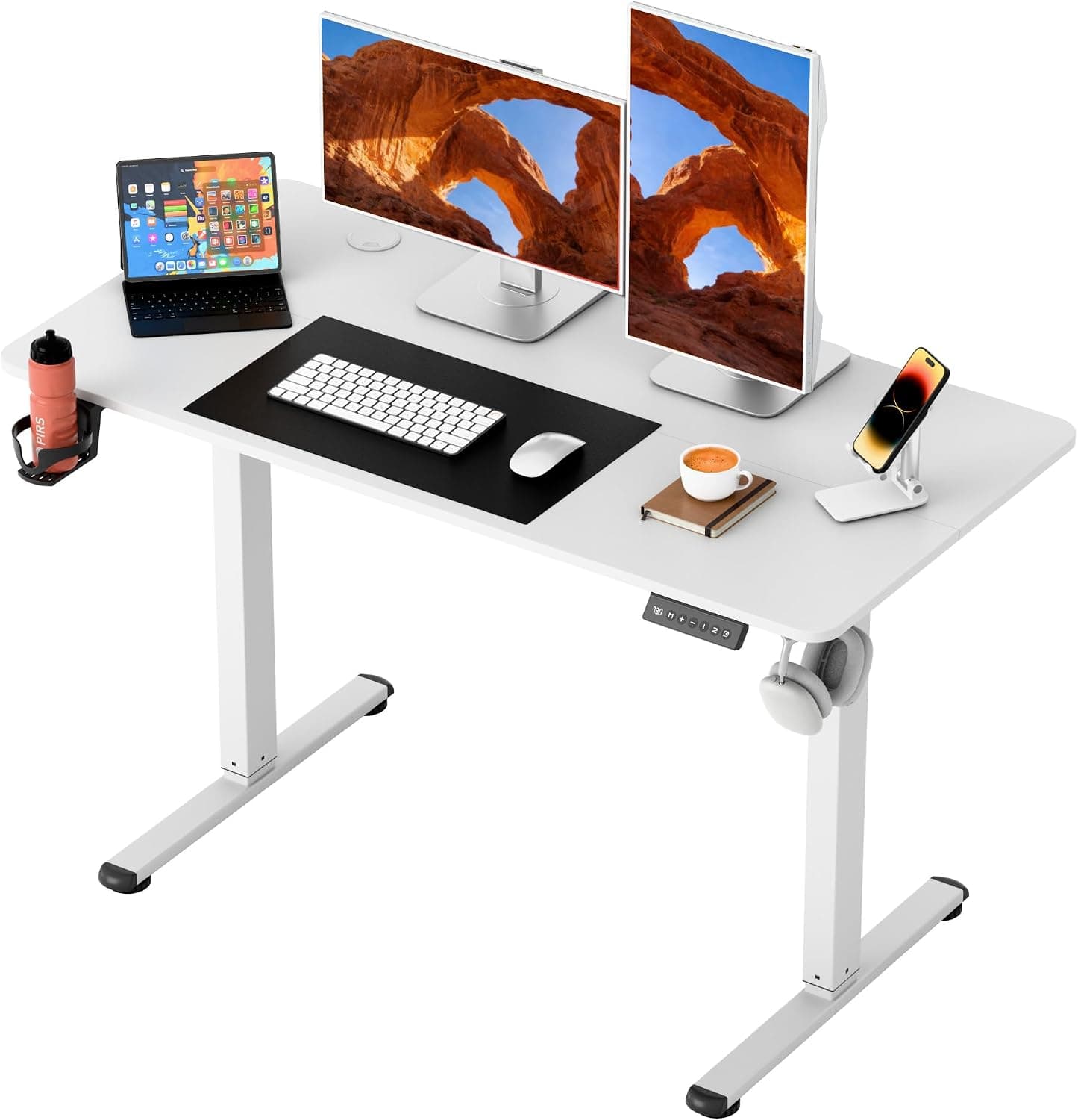 Furmax Electric Standing Desk, 45 x 24 Inch Height Adjustable Sit-Stand Desk