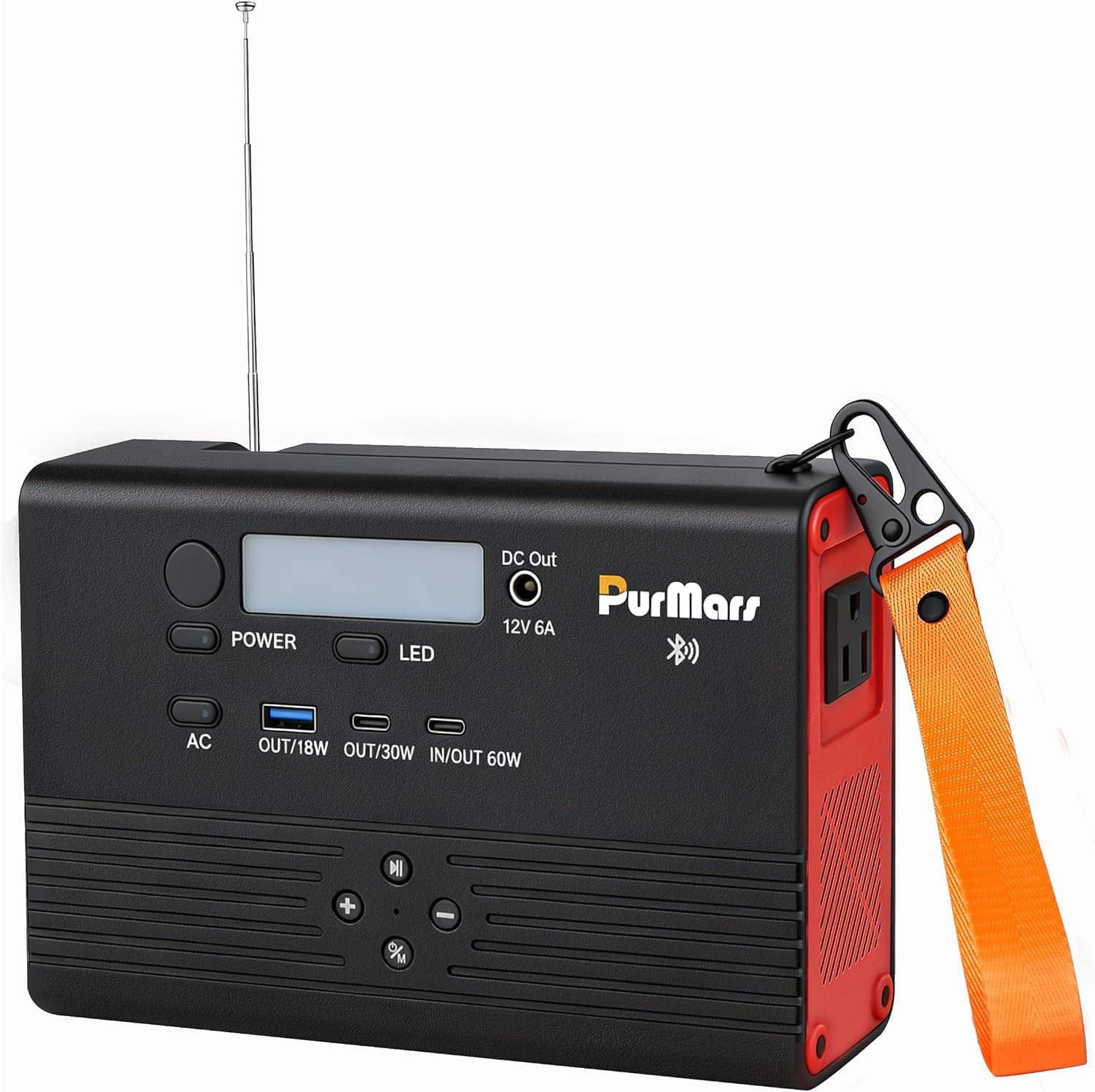 PurMars 92Wh Portable Power Station with Bluetooth Speaker