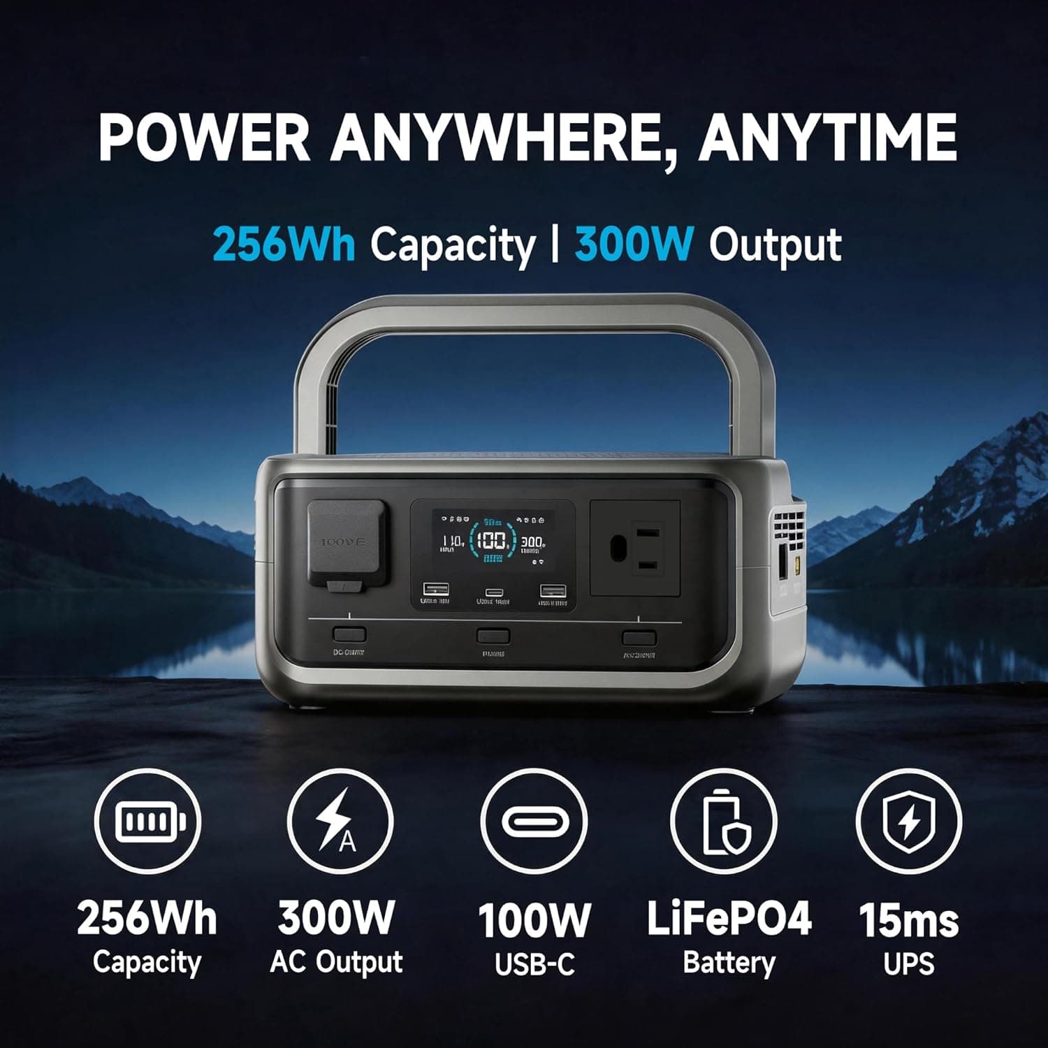 ALLPOWERS VOLIX P300 256Wh LiFePO4 Portable Power Station - image 2
