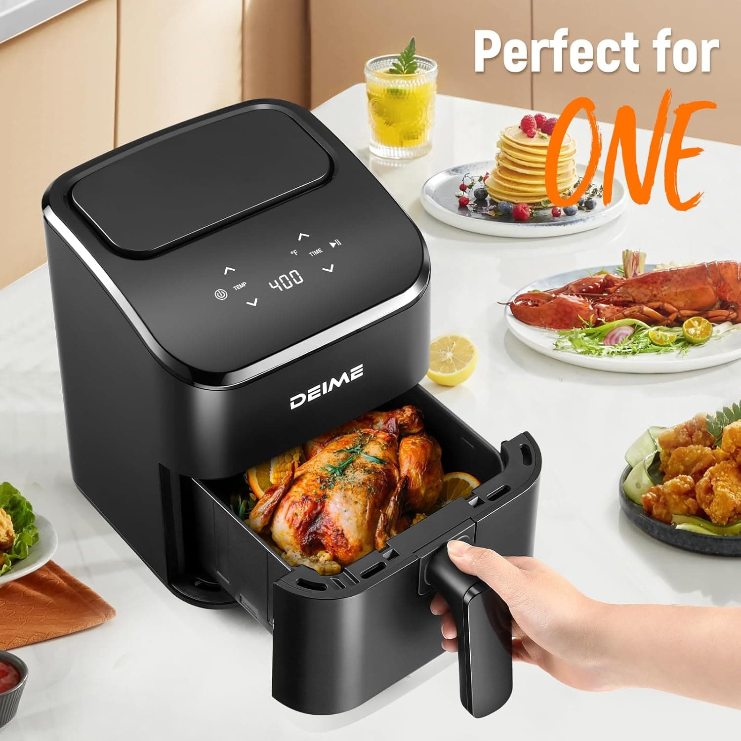 Deime 3-Quart Digital Compact Air Fryer with Touchscreen - image 2