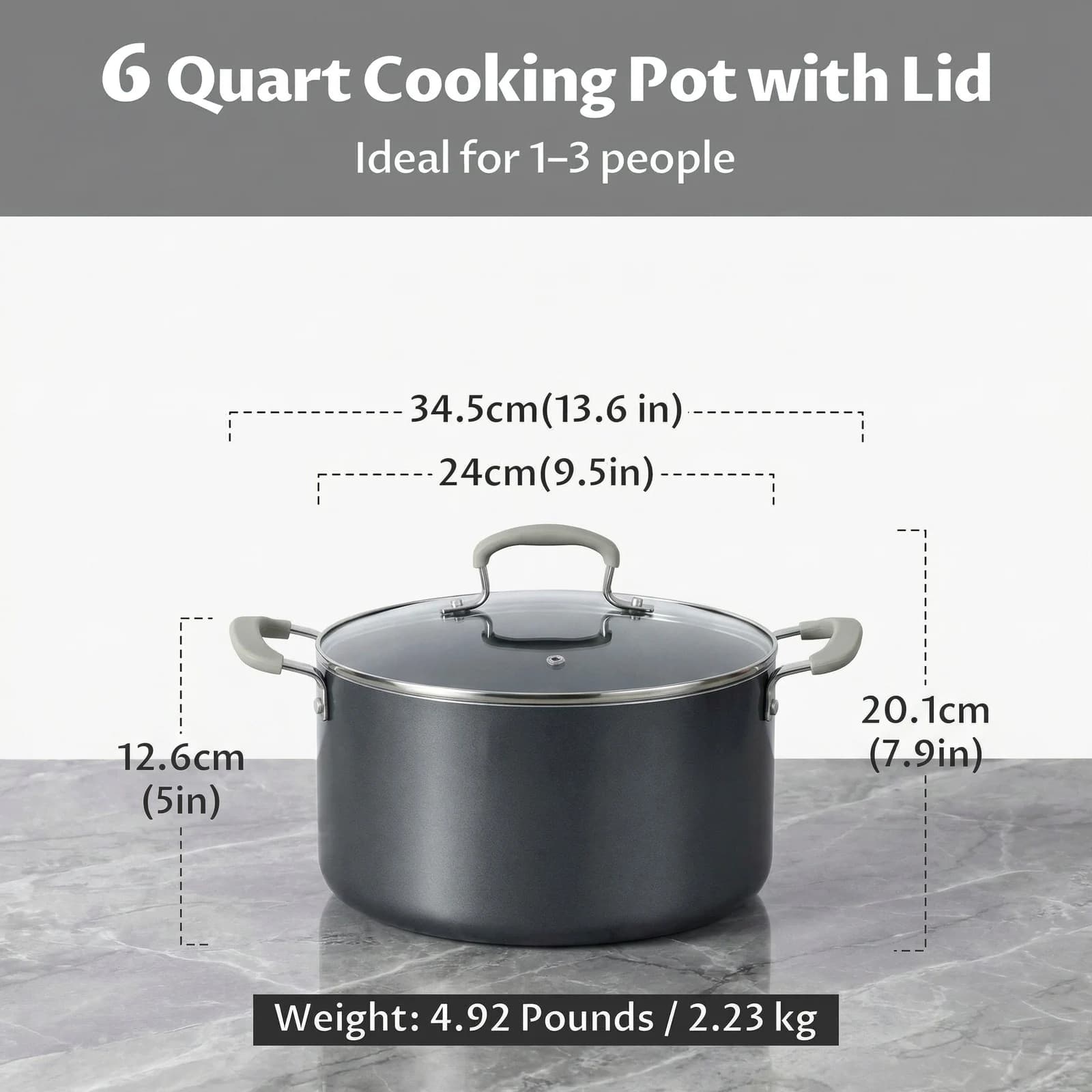 Nonstick Stock Pot with Lid, Induction Cooking Pot