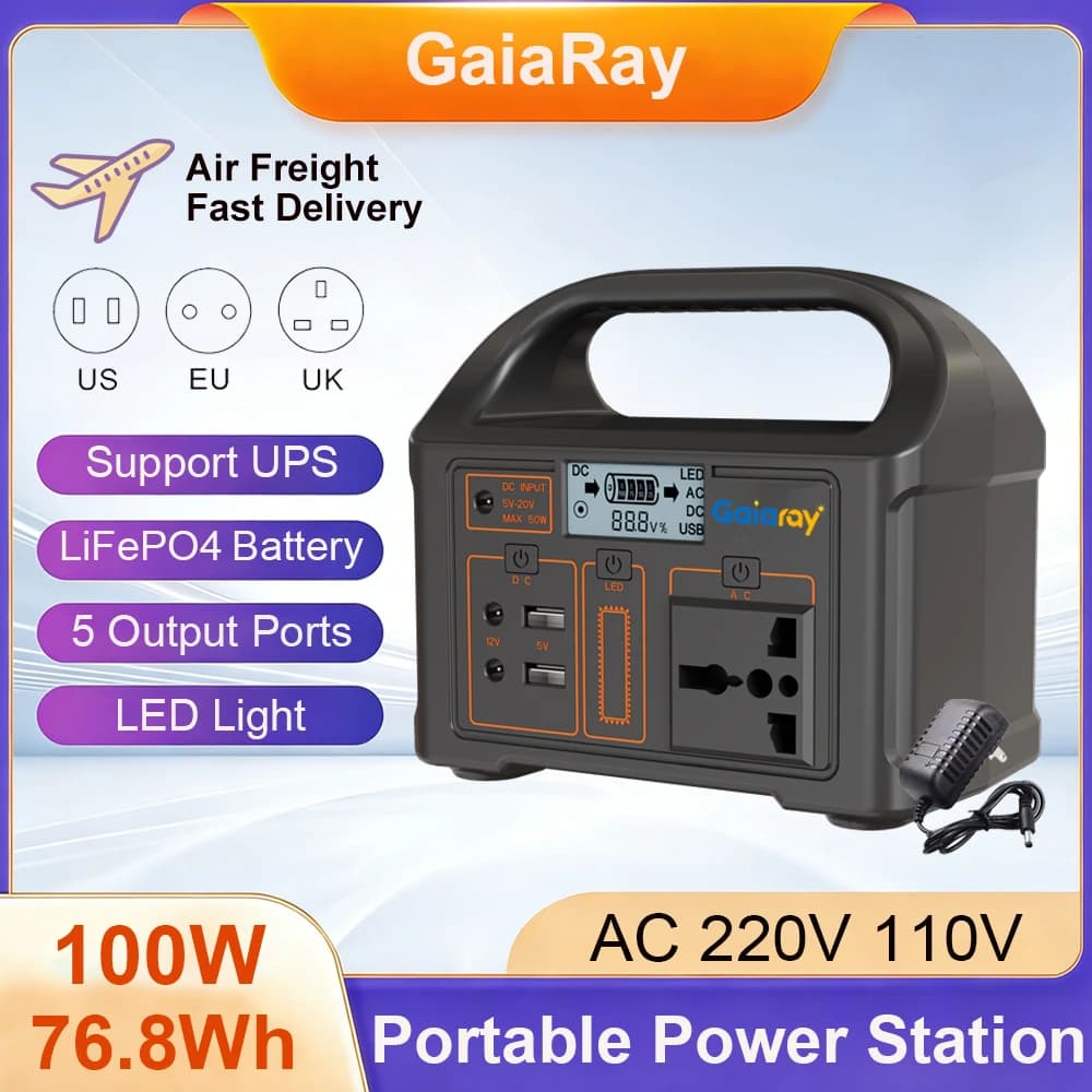 Gaiaray Portable Power Station 100W Power Bank