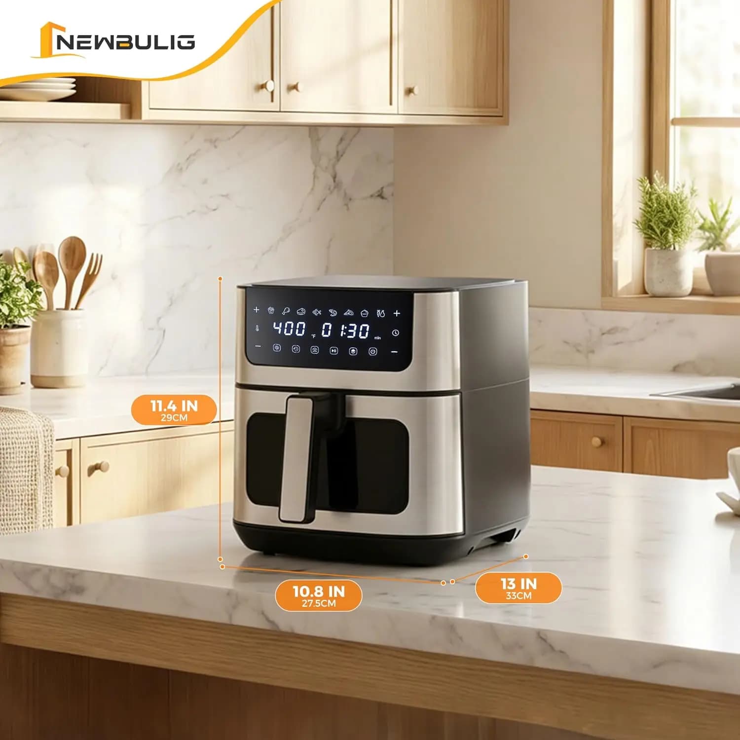 Nonstick 6.34QT Air Fryer with Window - image 3